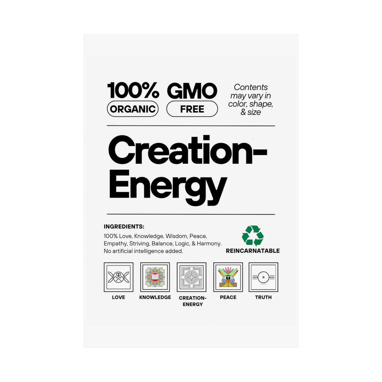 Inspirational Creation-Energy Posters | Eco-Friendly Wall Art for Mindfulness