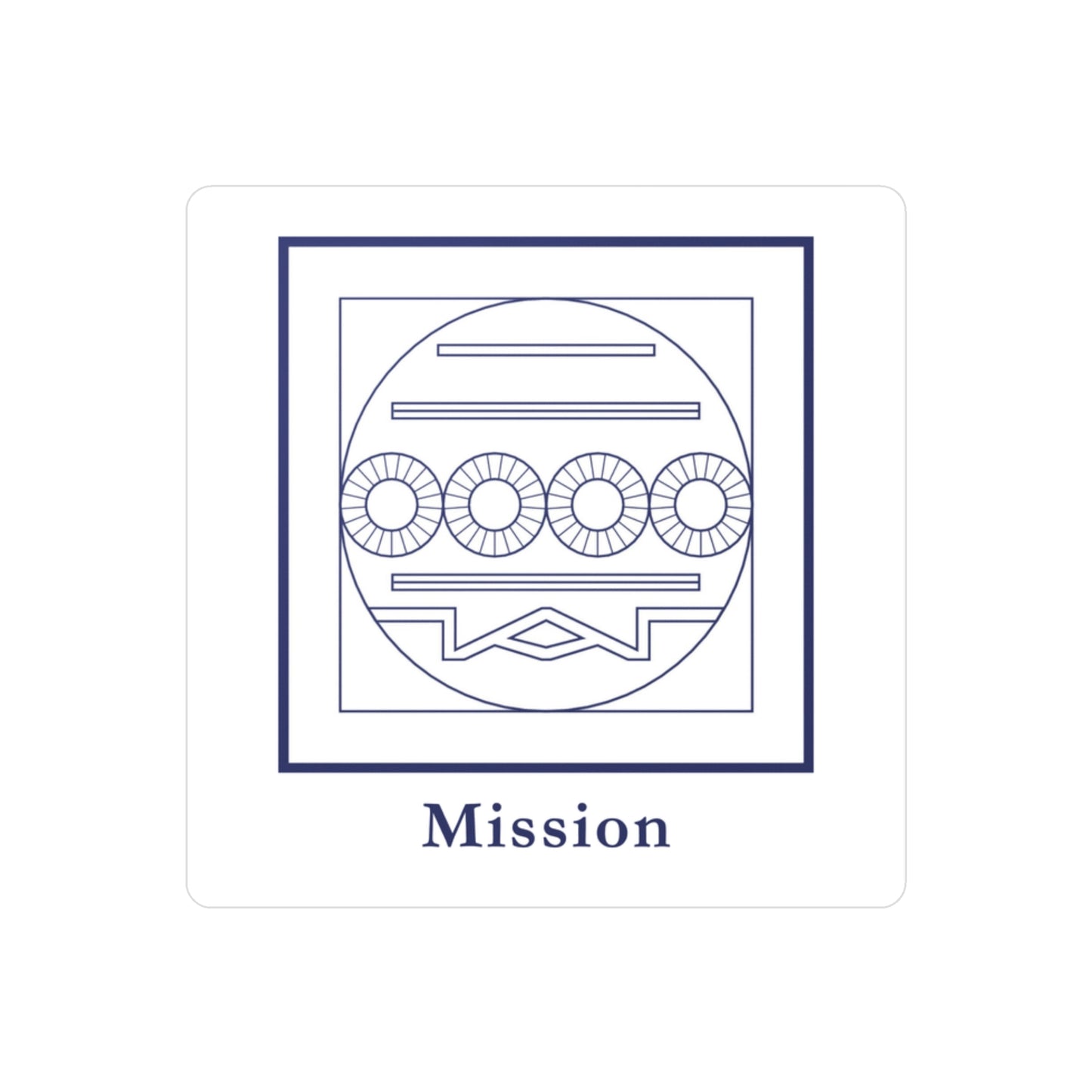 Mission/Task - Aufgabe Symbol Sticker (Blue/White)