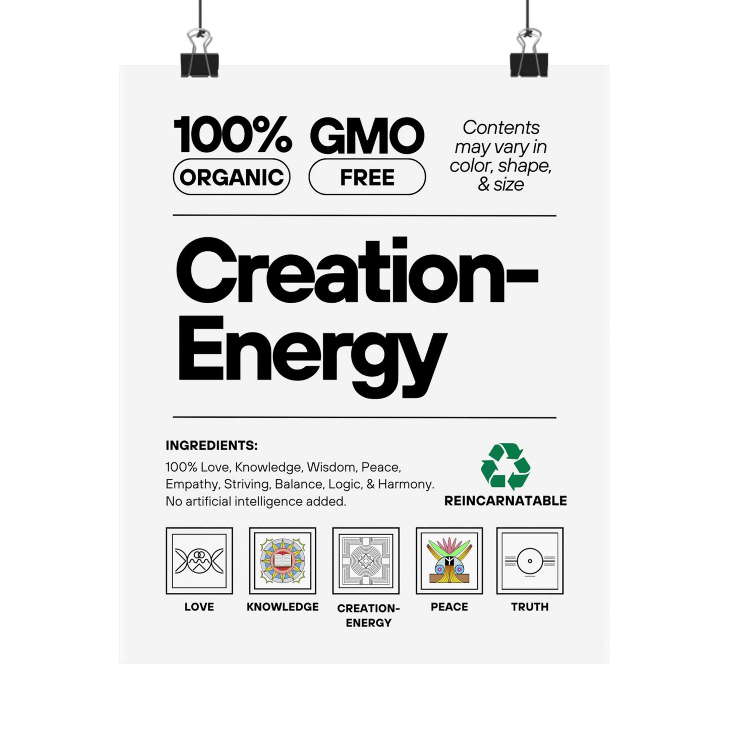 Inspirational Creation-Energy Posters | Eco-Friendly Wall Art for Mindfulness