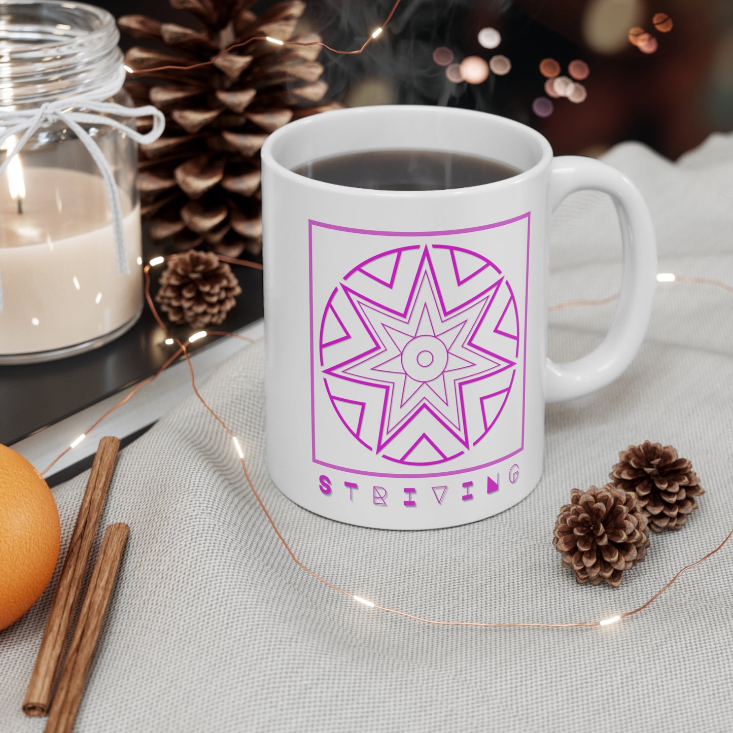 Symbols of the Creation-Energy Teaching - Mug 11oz *Striving / Streben* (pink)