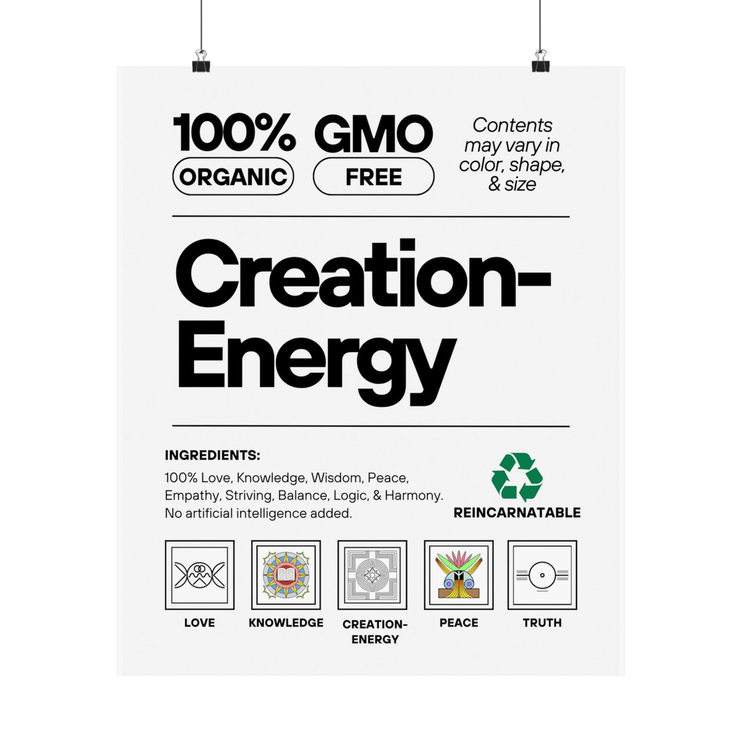 Inspirational Creation-Energy Posters | Eco-Friendly Wall Art for Mindfulness