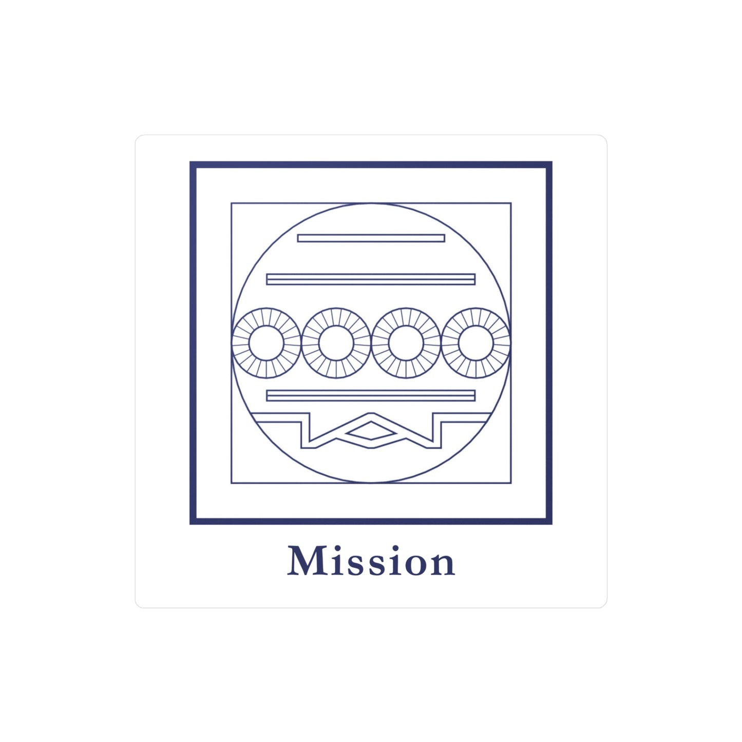Mission/Task - Aufgabe Symbol Sticker (Blue/White)