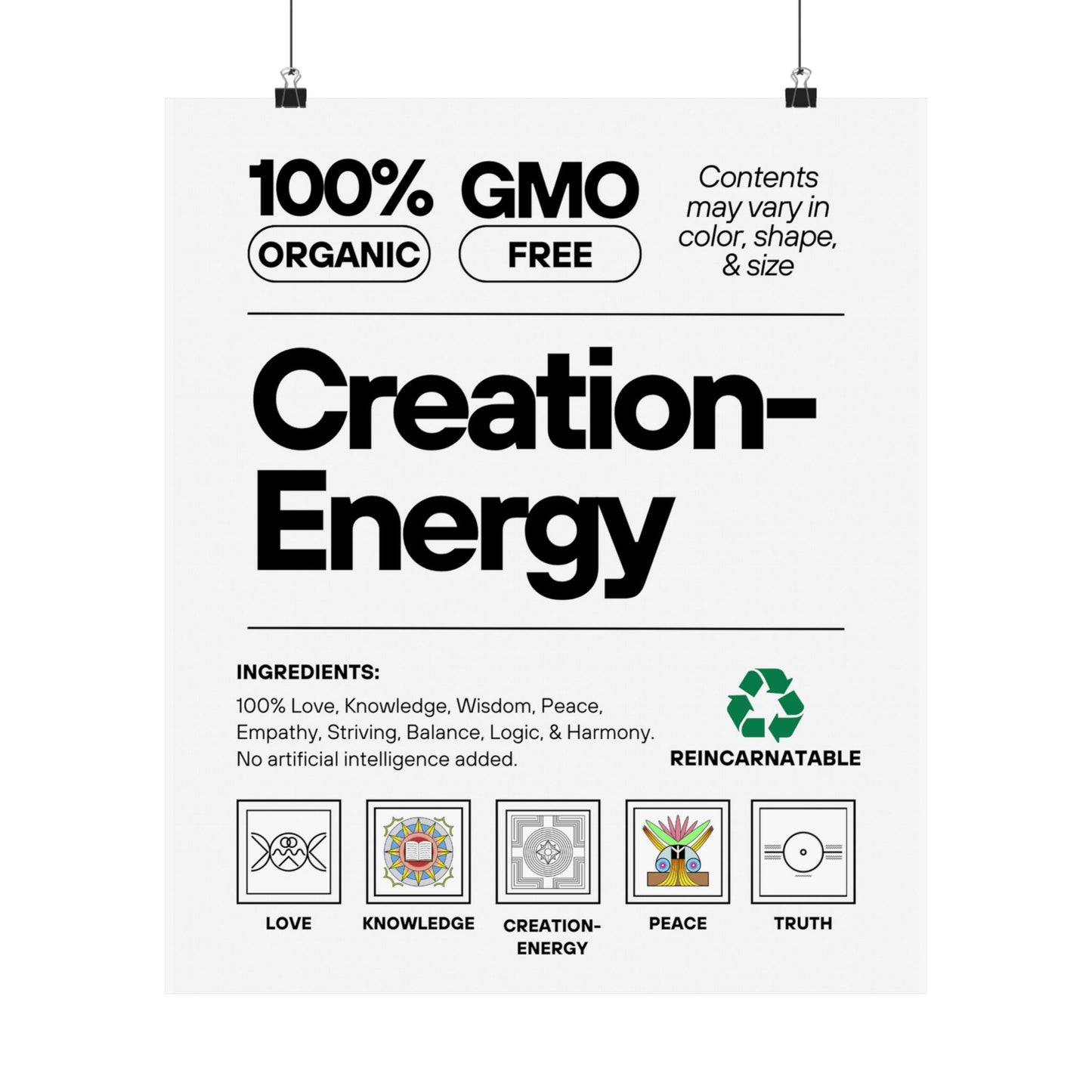 Inspirational Creation-Energy Posters | Eco-Friendly Wall Art for Mindfulness