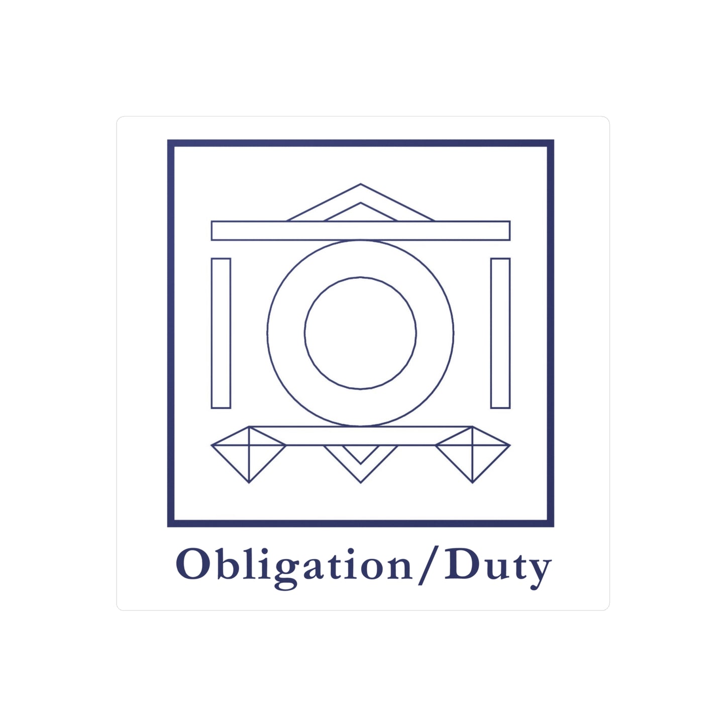 Obligation/Duty - Pflicht Symbol Sticker/Decal (Blue/White)