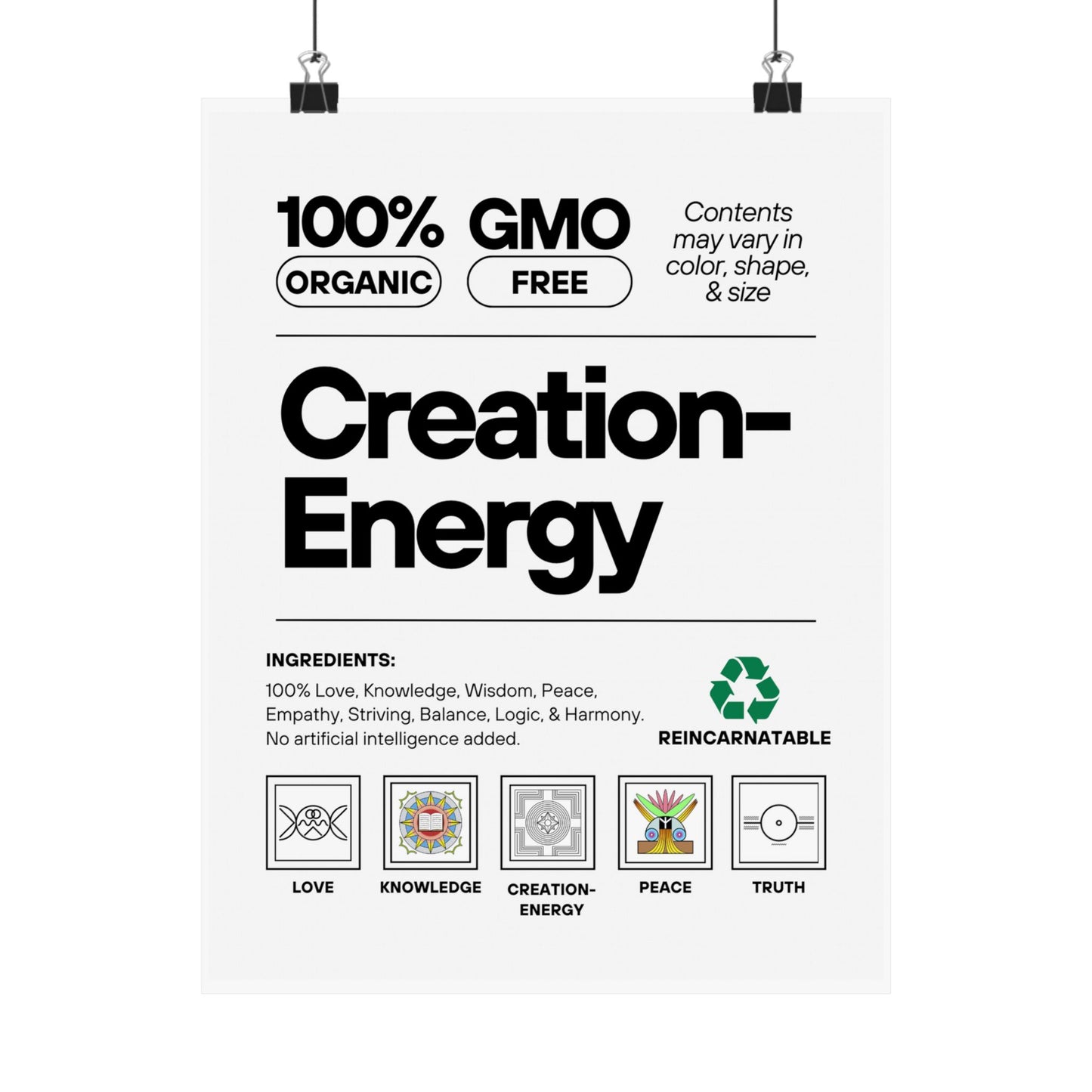 Inspirational Creation-Energy Posters | Eco-Friendly Wall Art for Mindfulness