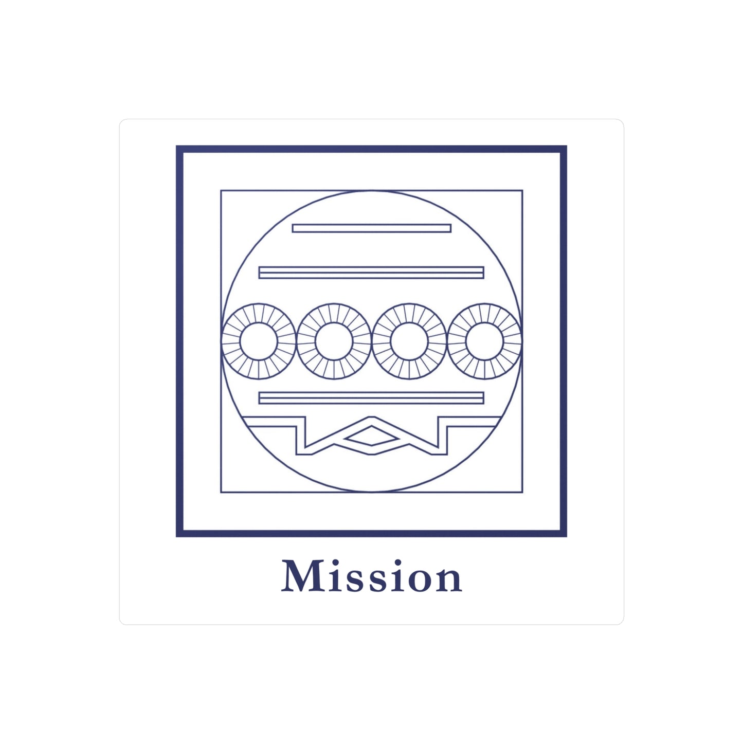 Mission/Task - Aufgabe Symbol Sticker (Blue/White)