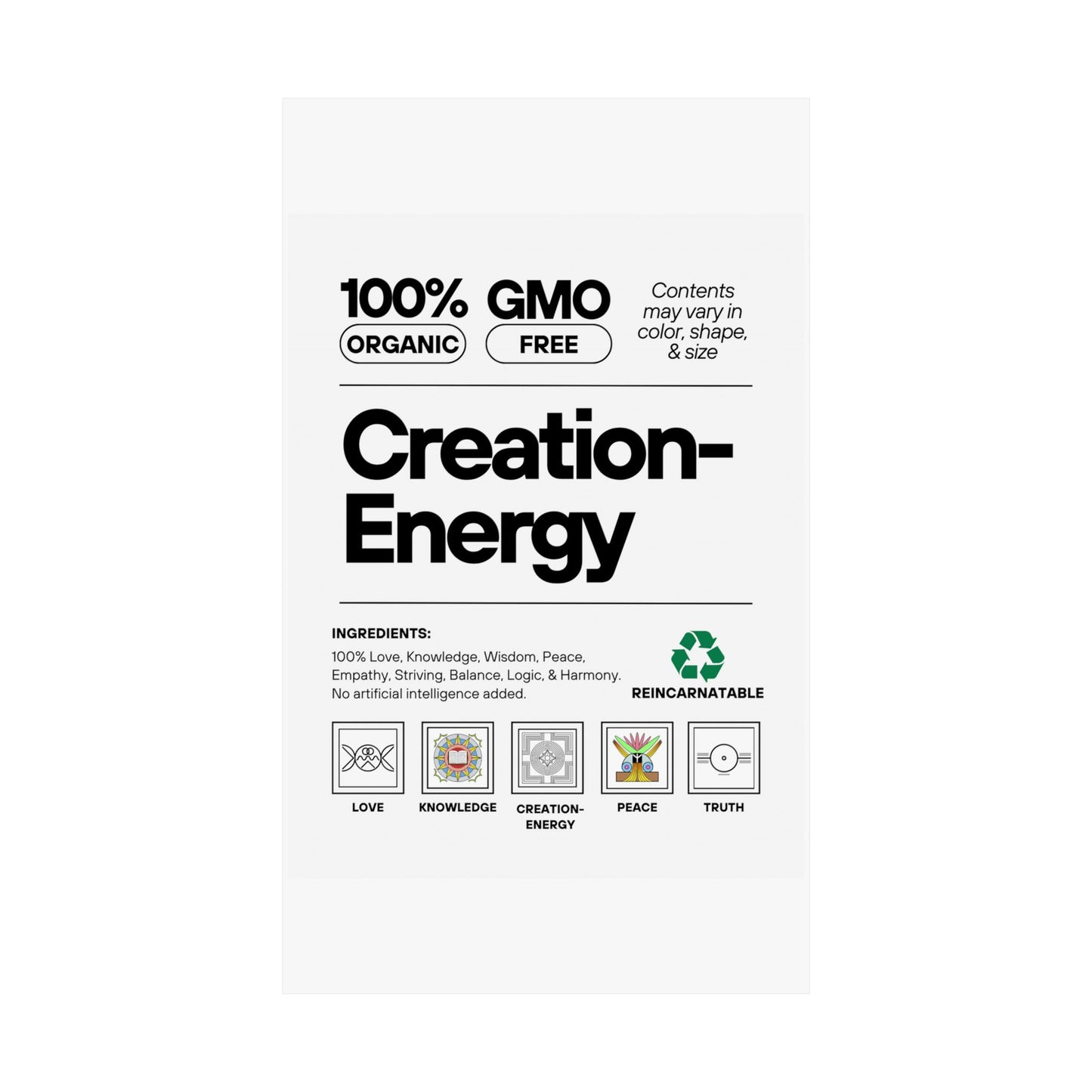 Inspirational Creation-Energy Posters | Eco-Friendly Wall Art for Mindfulness