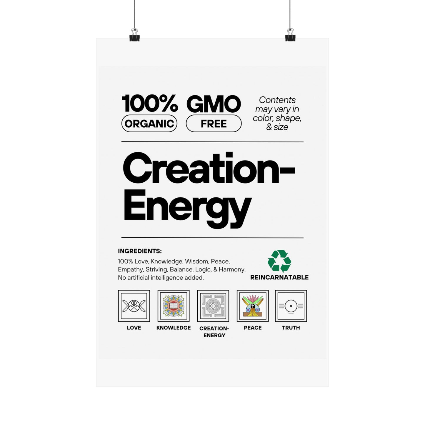 Inspirational Creation-Energy Posters | Eco-Friendly Wall Art for Mindfulness