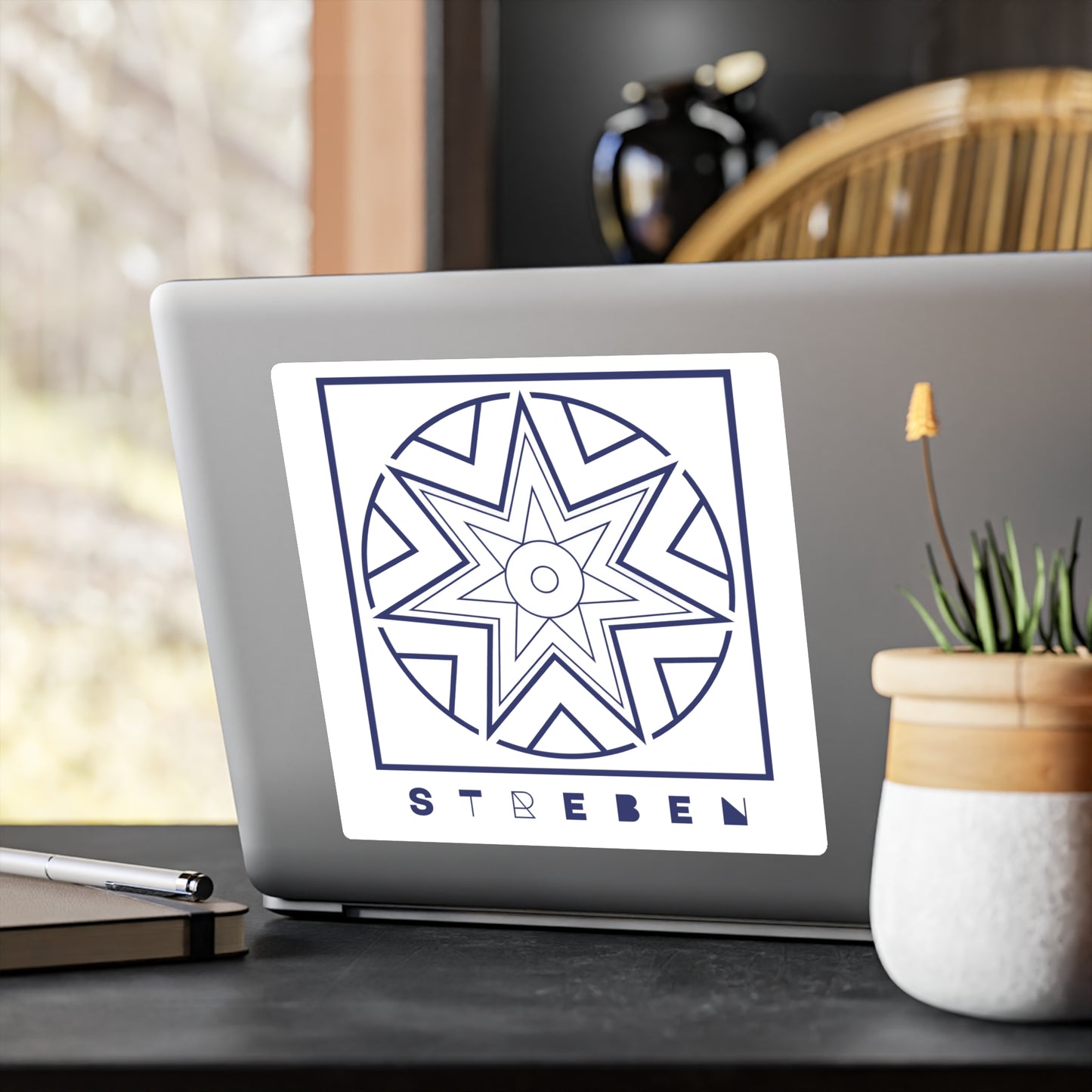 Streben/Striving Symbol Sticker (Blue/White)