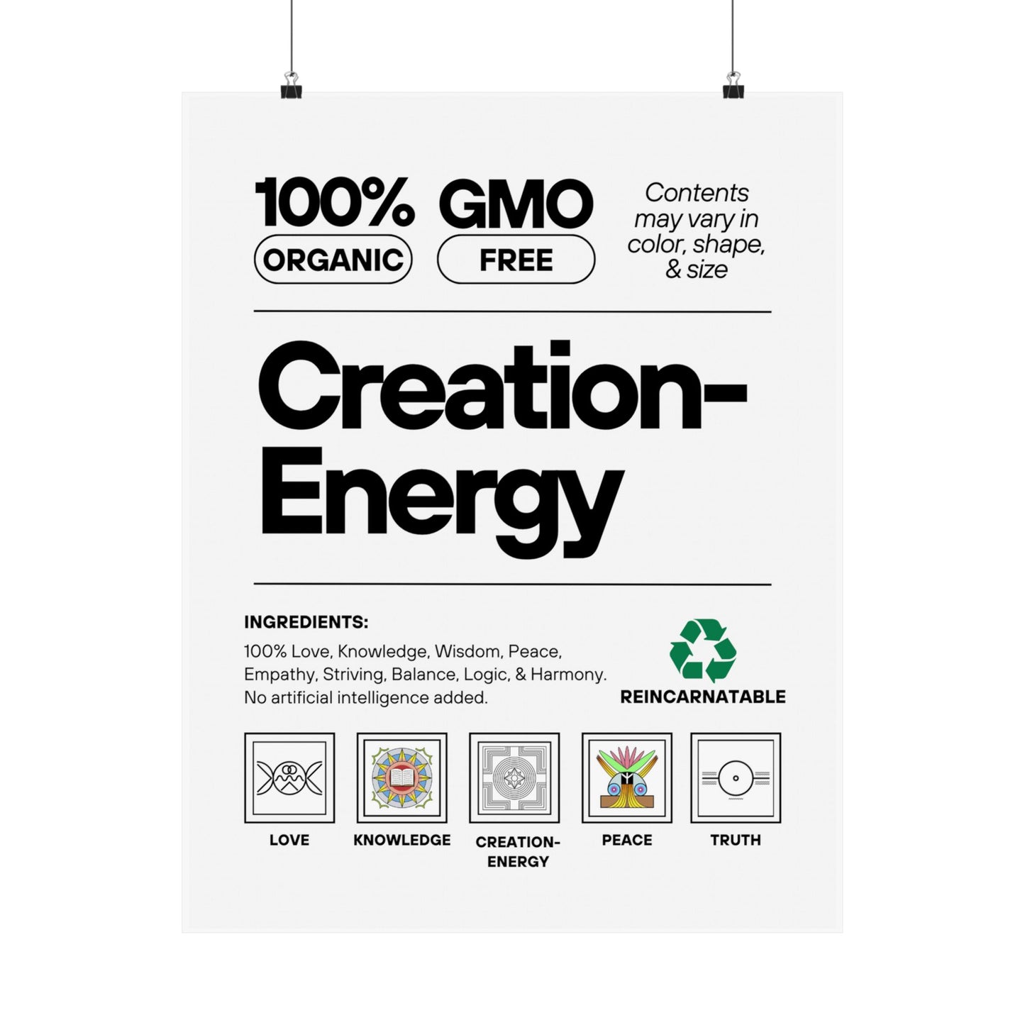 Inspirational Creation-Energy Posters | Eco-Friendly Wall Art for Mindfulness