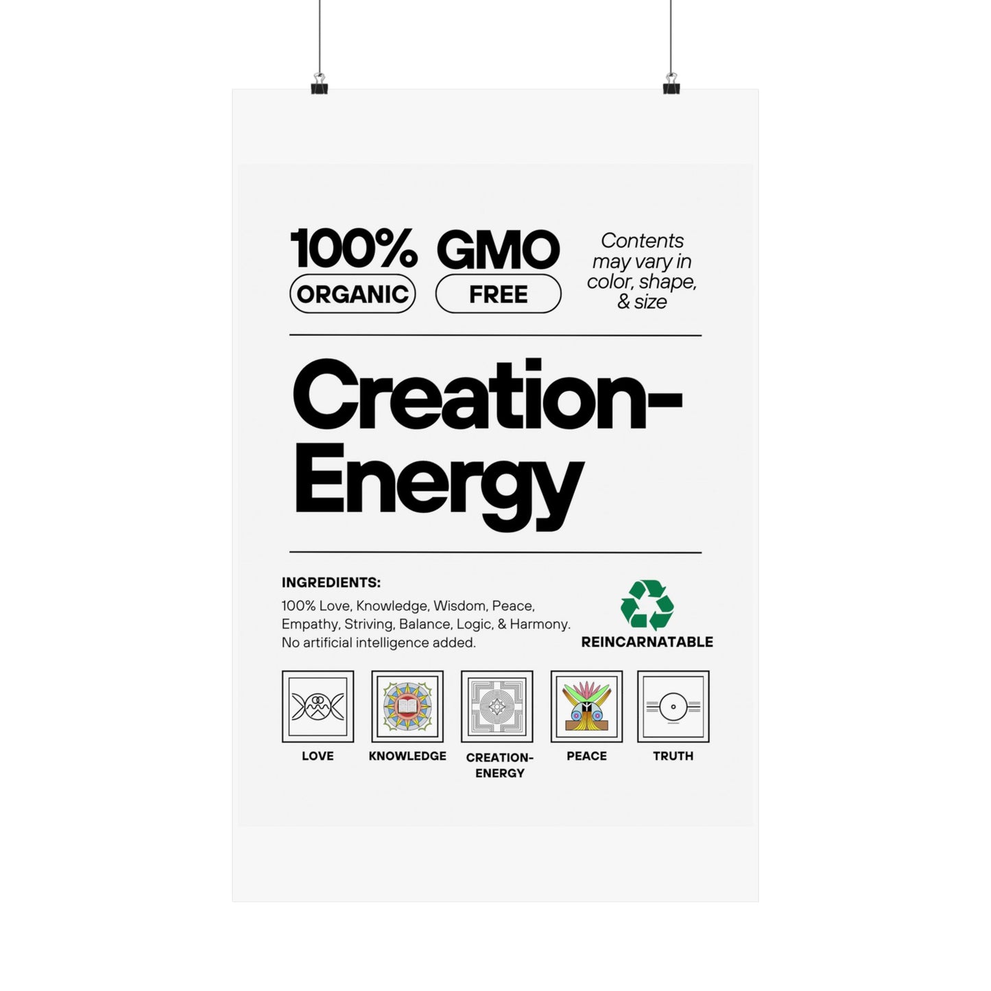Inspirational Creation-Energy Posters | Eco-Friendly Wall Art for Mindfulness