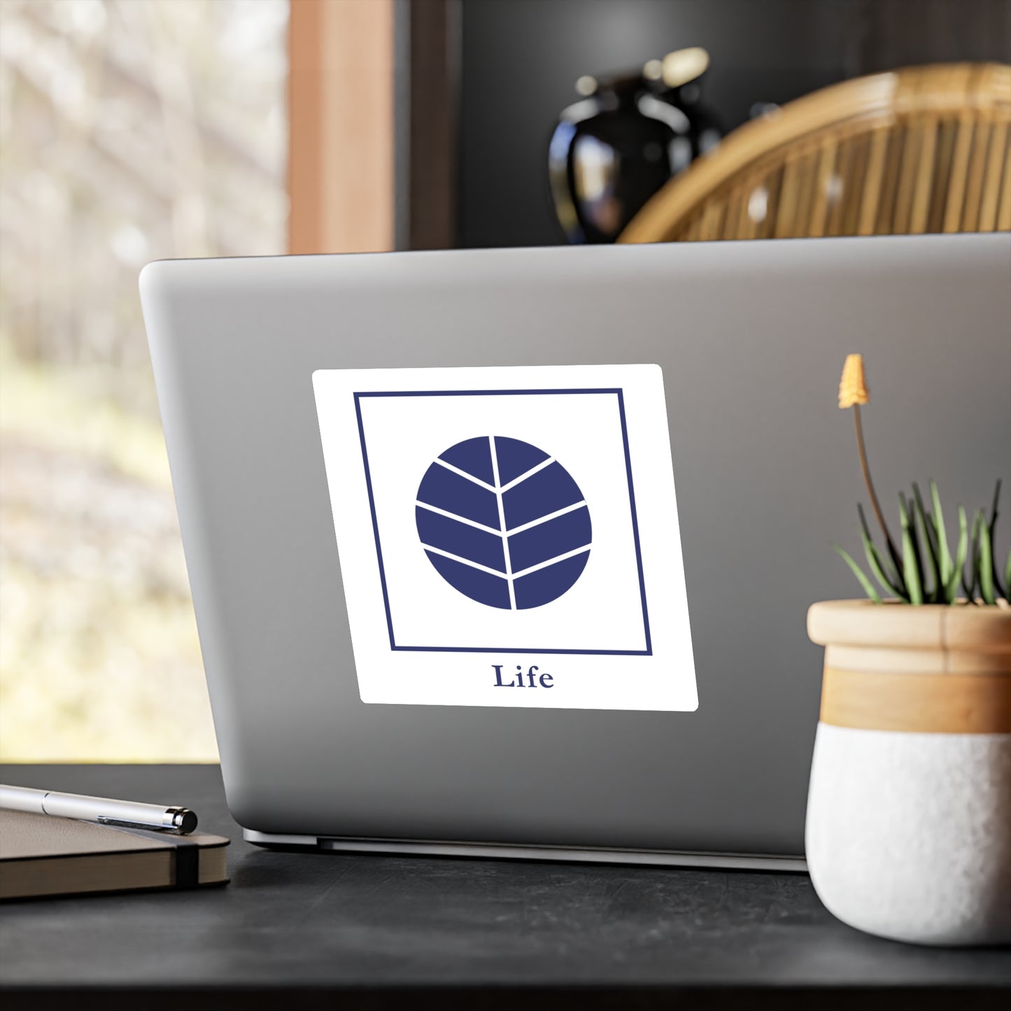 Life - Leben Symbol Sticker (Blue/White)