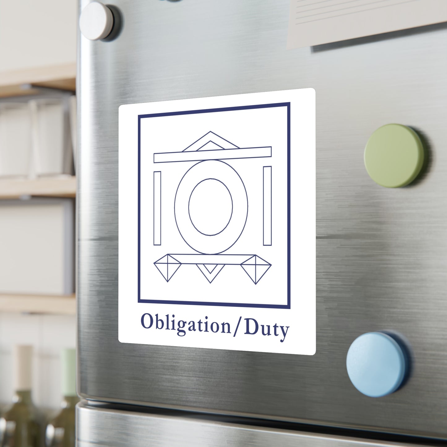 Obligation/Duty - Pflicht Symbol Sticker/Decal (Blue/White)