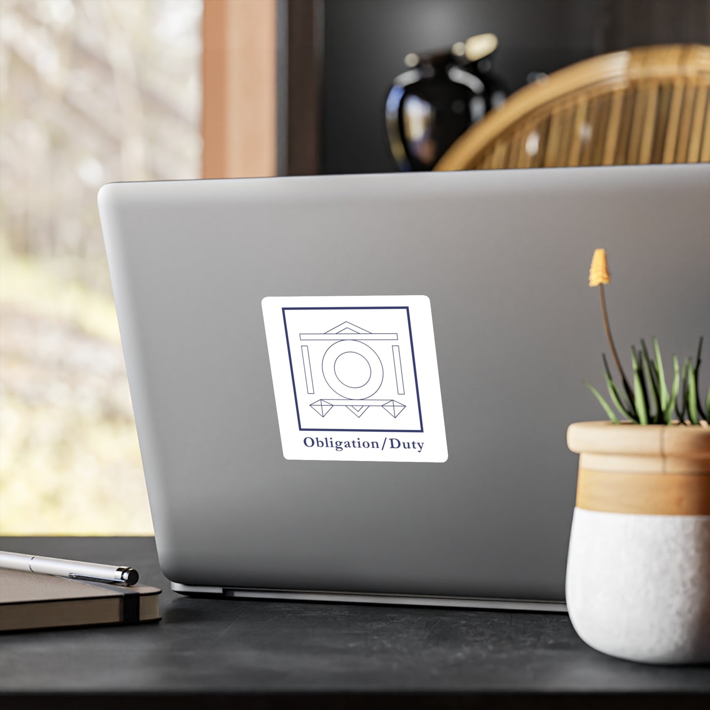 Obligation/Duty - Pflicht Symbol Sticker/Decal (Blue/White)
