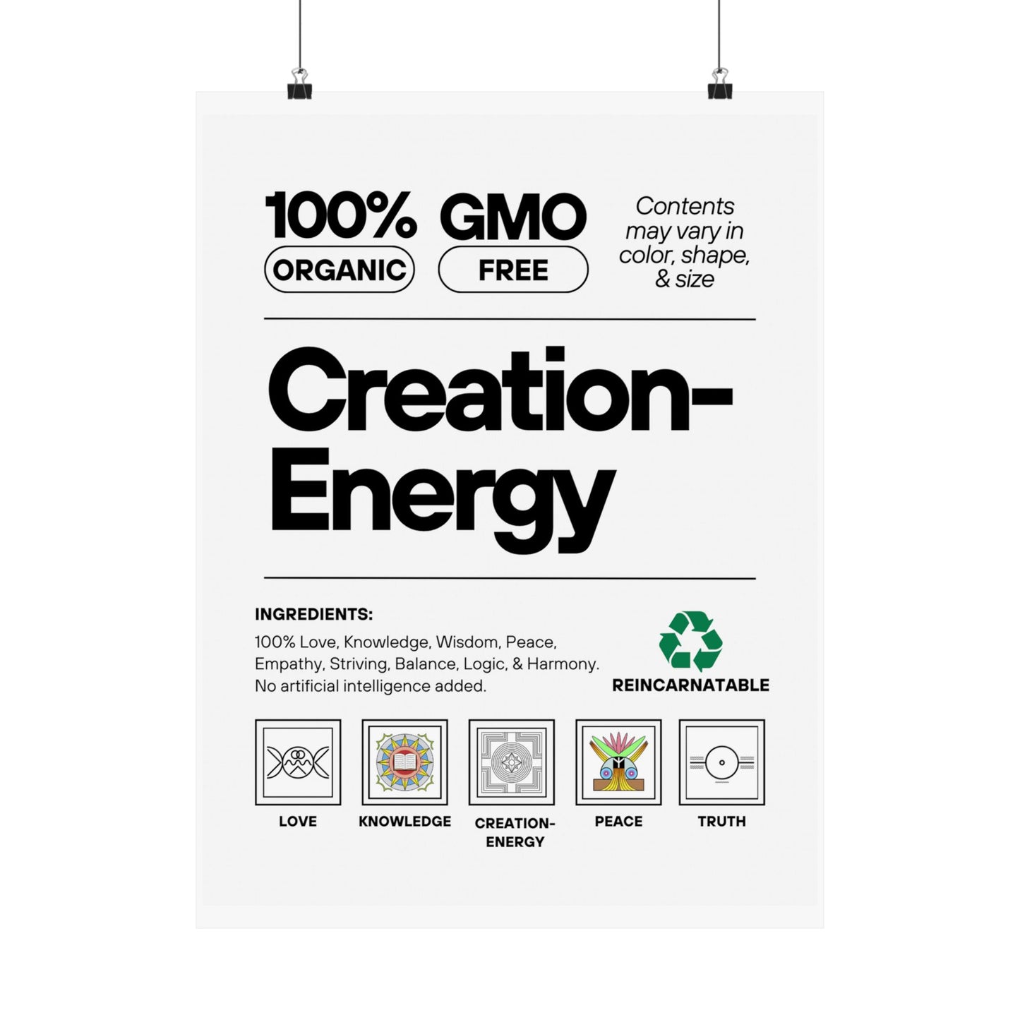 Inspirational Creation-Energy Posters | Eco-Friendly Wall Art for Mindfulness