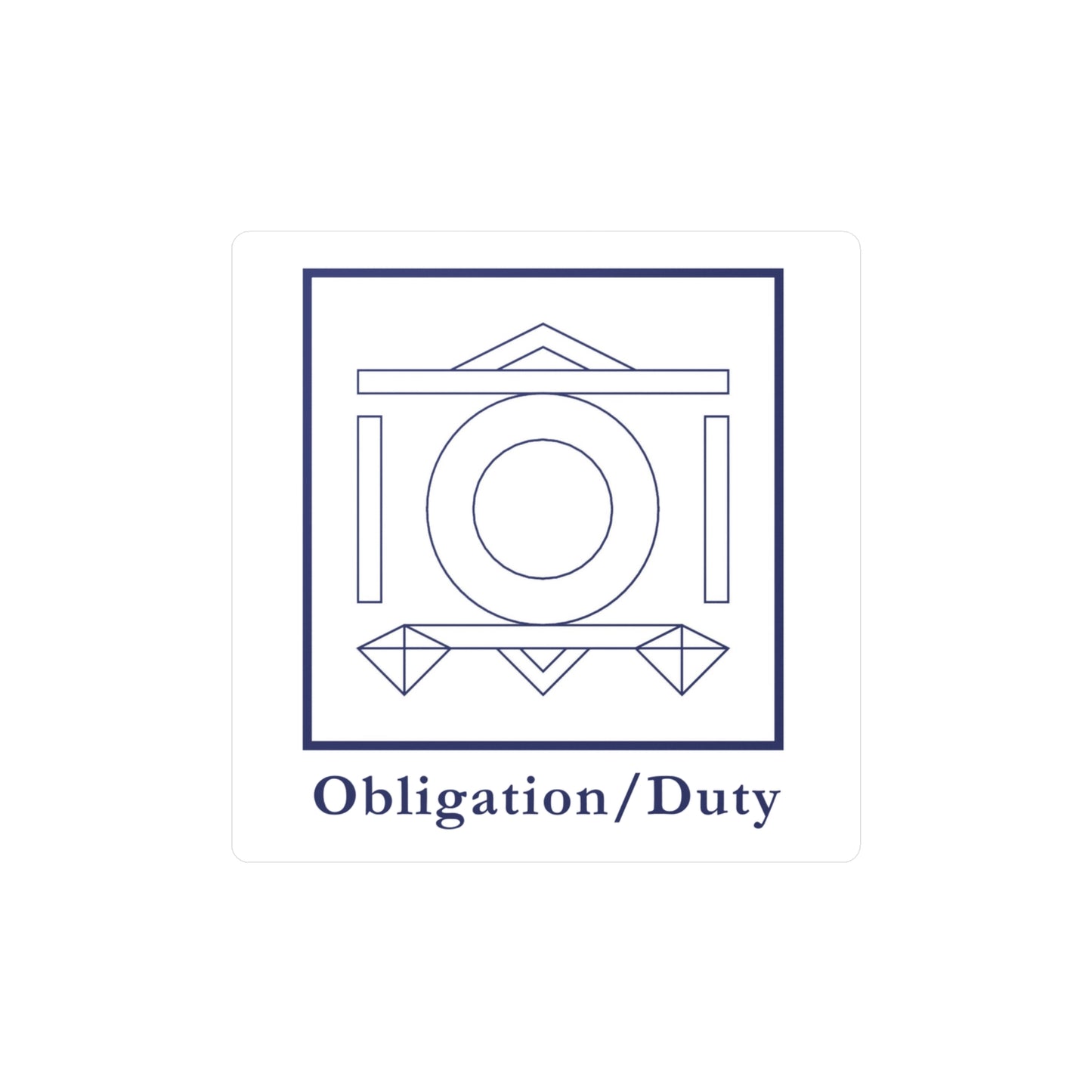 Obligation/Duty - Pflicht Symbol Sticker/Decal (Blue/White)