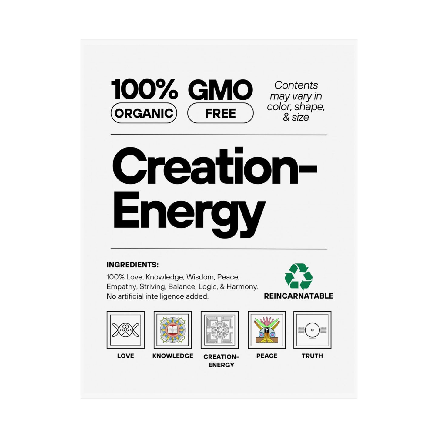 Inspirational Creation-Energy Posters | Eco-Friendly Wall Art for Mindfulness