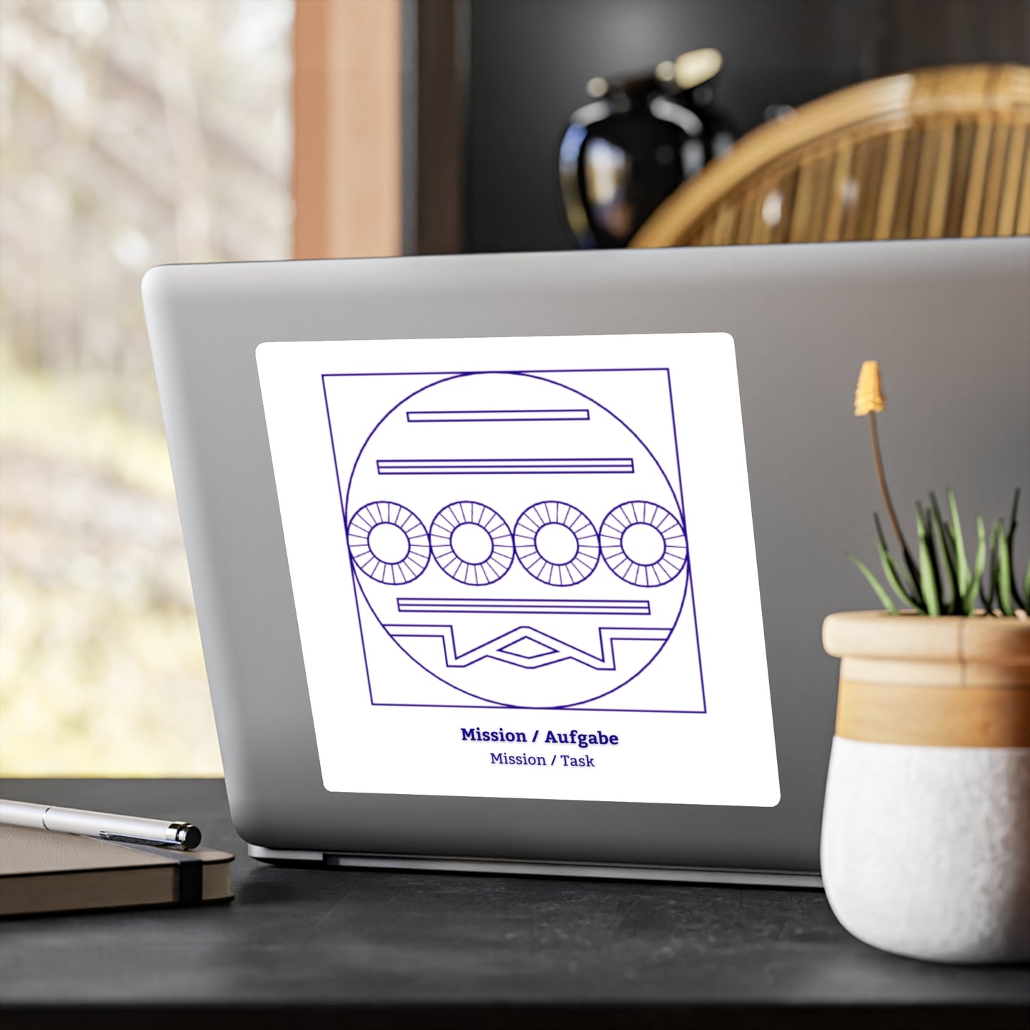Mission Symbol Decal (Purple/White) Not Transparent