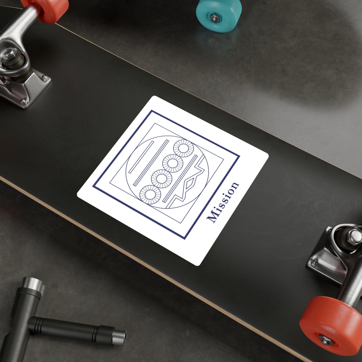 Mission/Task - Aufgabe Symbol Sticker (Blue/White)