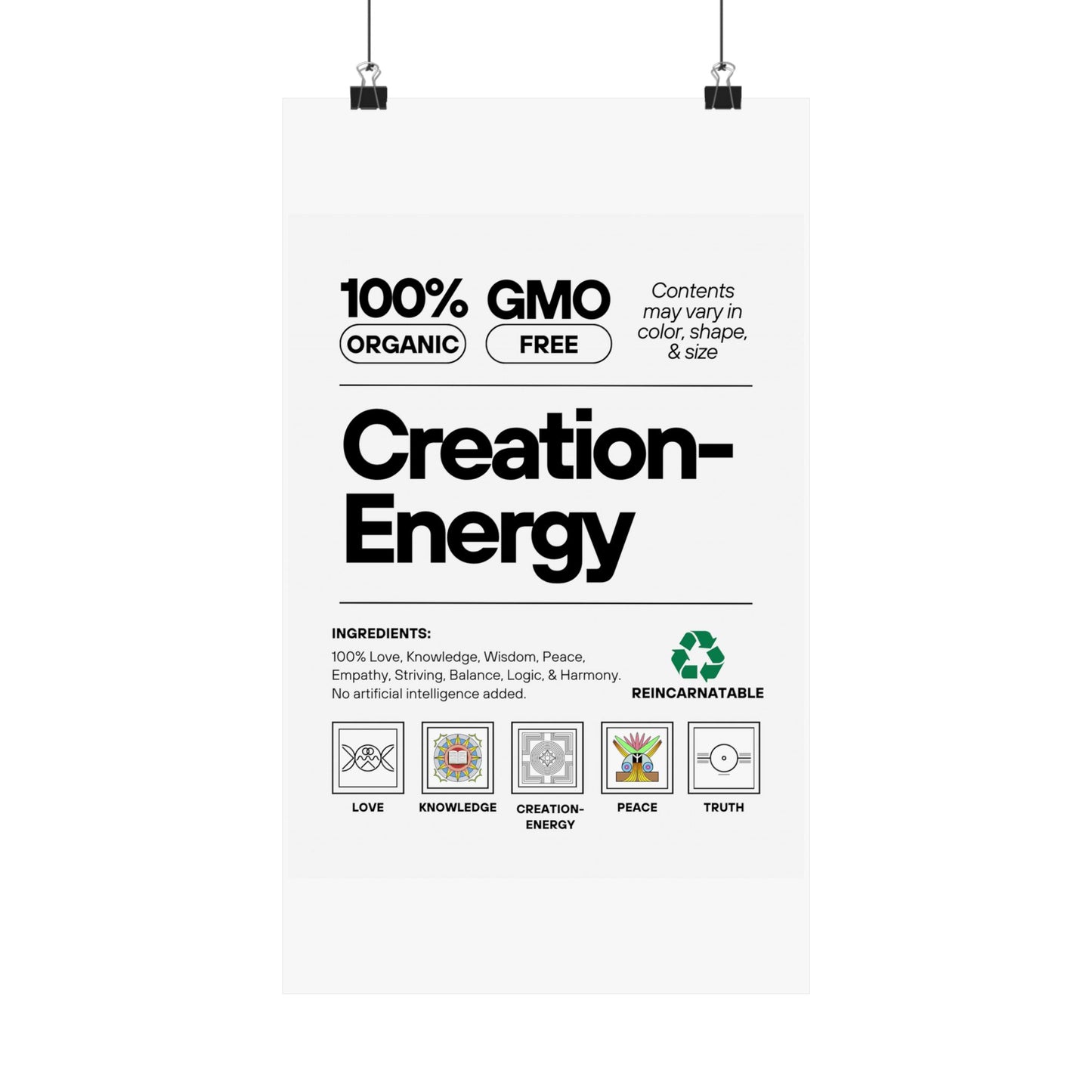 Inspirational Creation-Energy Posters | Eco-Friendly Wall Art for Mindfulness