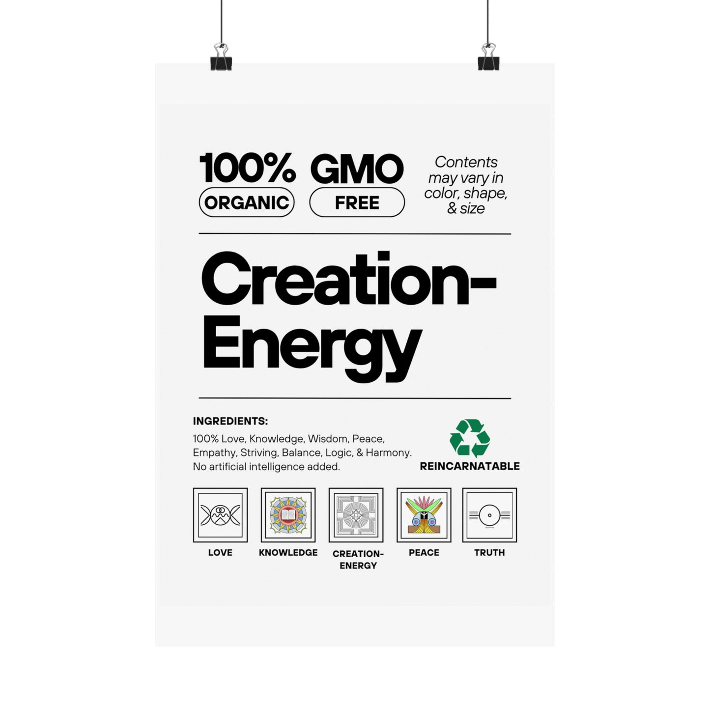 Inspirational Creation-Energy Posters | Eco-Friendly Wall Art for Mindfulness