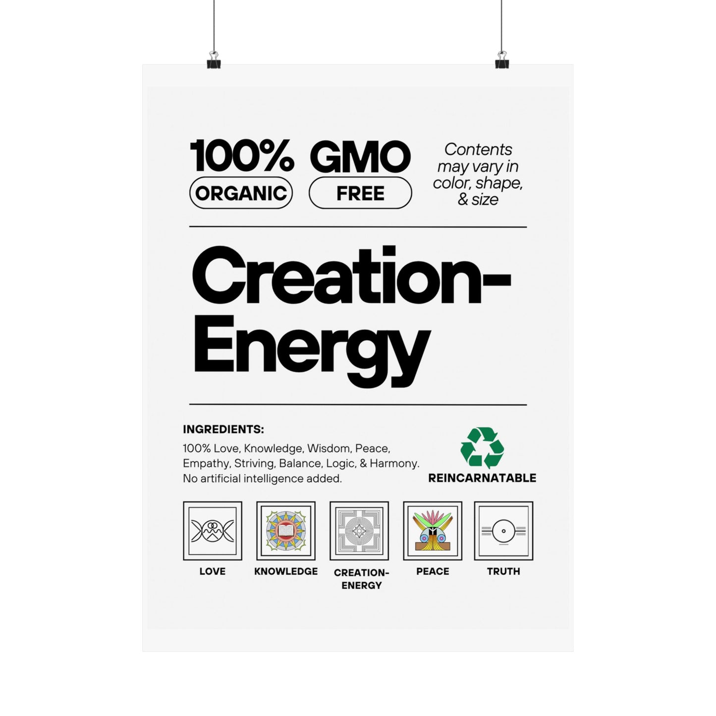 Inspirational Creation-Energy Posters | Eco-Friendly Wall Art for Mindfulness