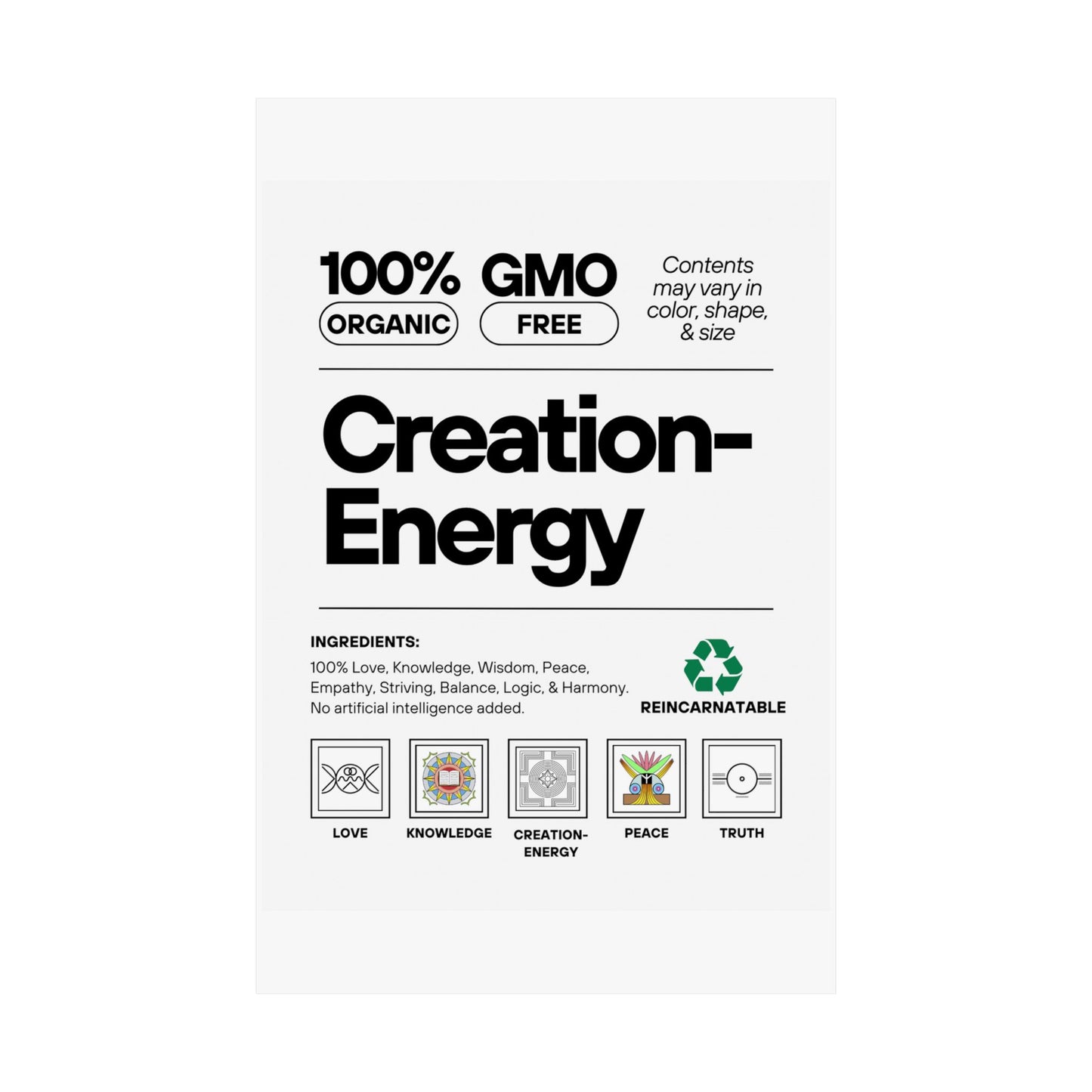 Inspirational Creation-Energy Posters | Eco-Friendly Wall Art for Mindfulness