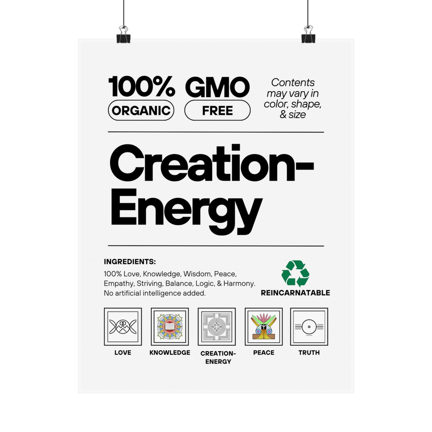 Inspirational Creation-Energy Posters | Eco-Friendly Wall Art for Mindfulness
