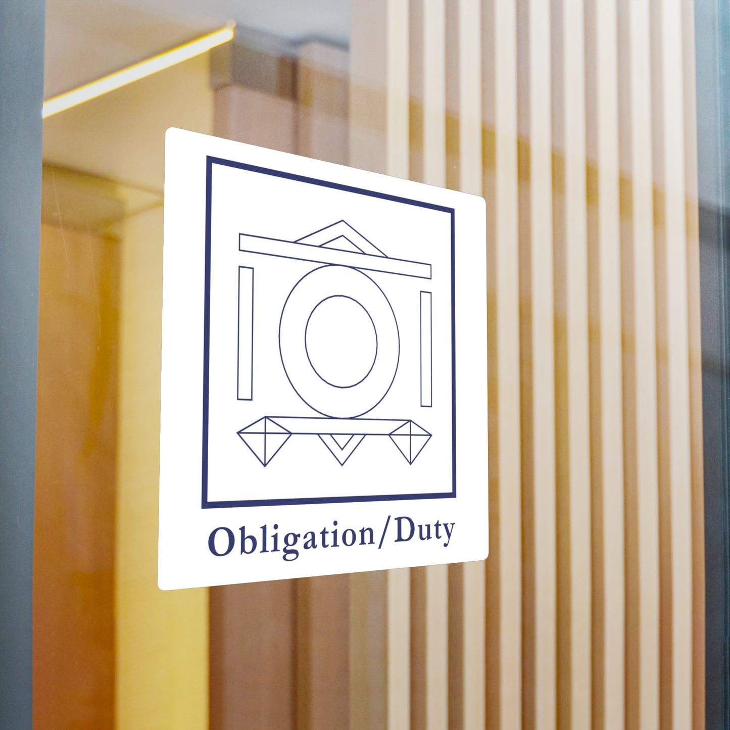 Obligation/Duty - Pflicht Symbol Sticker/Decal (Blue/White)