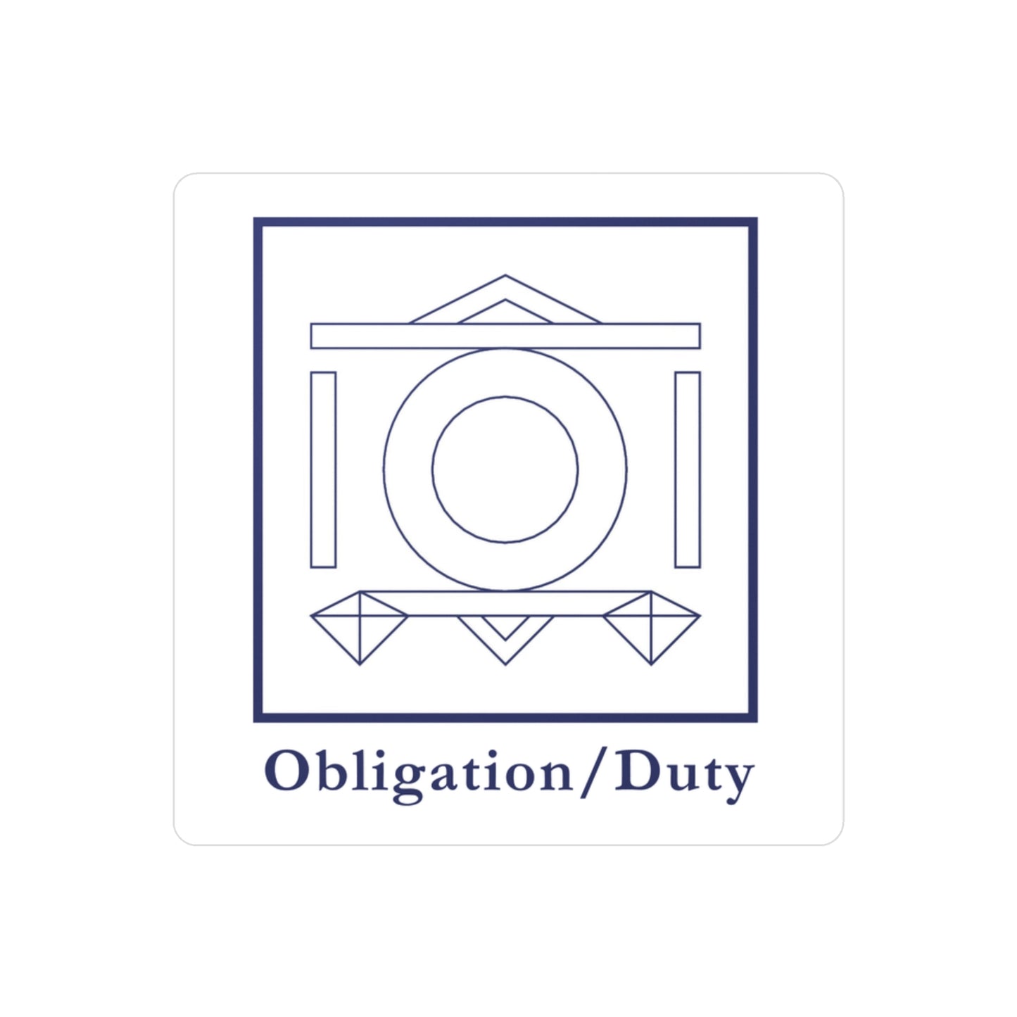 Obligation/Duty - Pflicht Symbol Sticker/Decal (Blue/White)