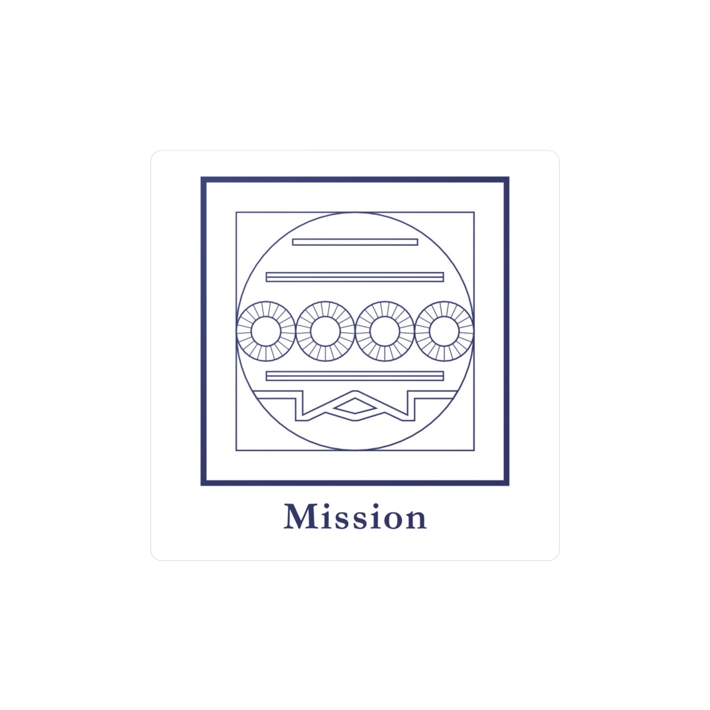Mission/Task - Aufgabe Symbol Sticker (Blue/White)