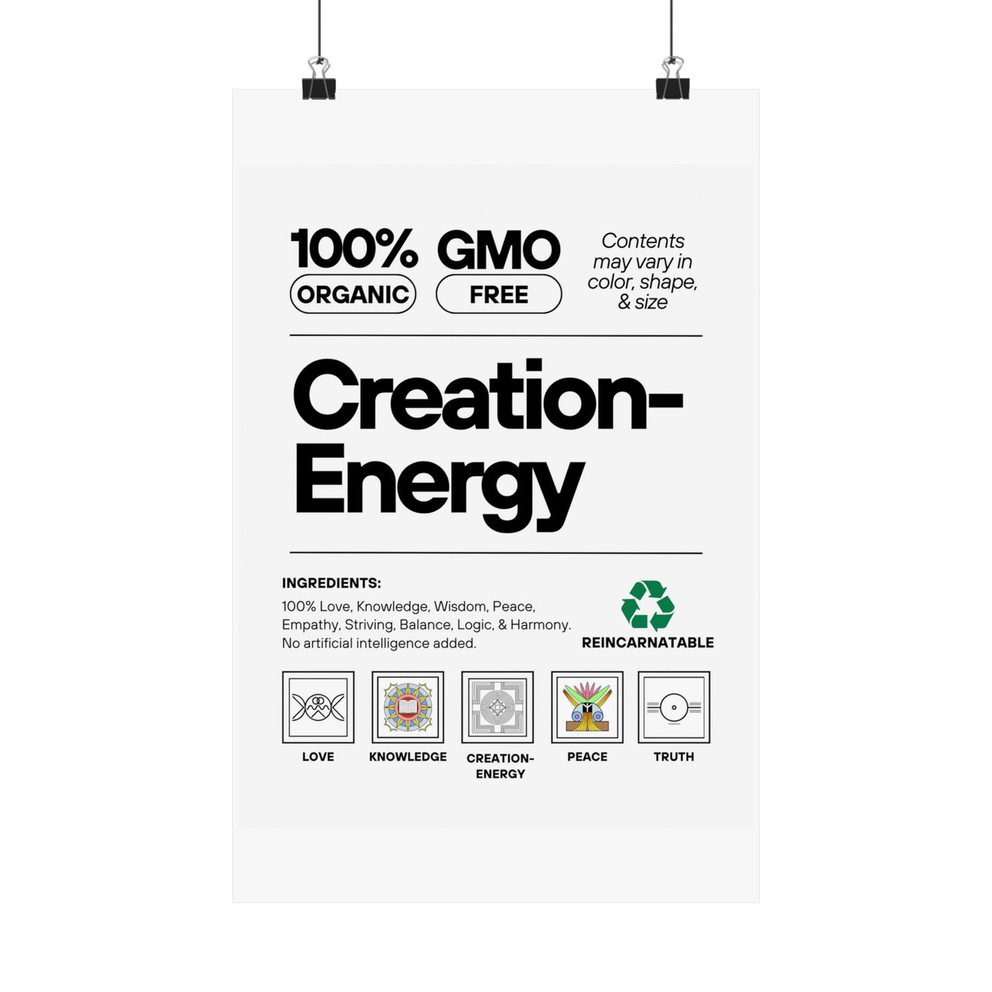Inspirational Creation-Energy Posters | Eco-Friendly Wall Art for Mindfulness