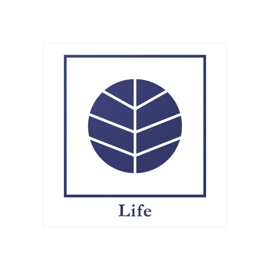 Life - Leben Symbol Sticker (Blue/White)