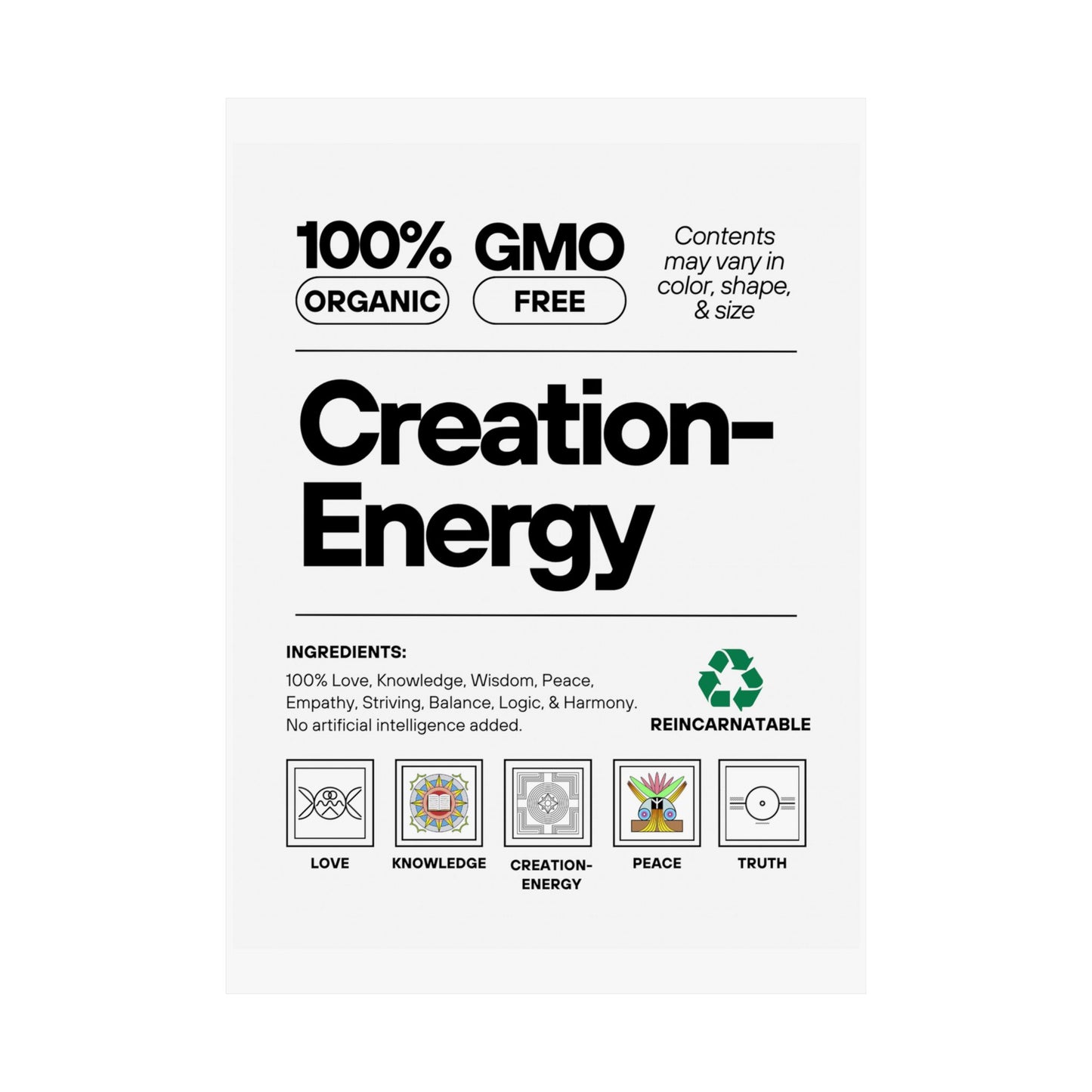 Inspirational Creation-Energy Posters | Eco-Friendly Wall Art for Mindfulness