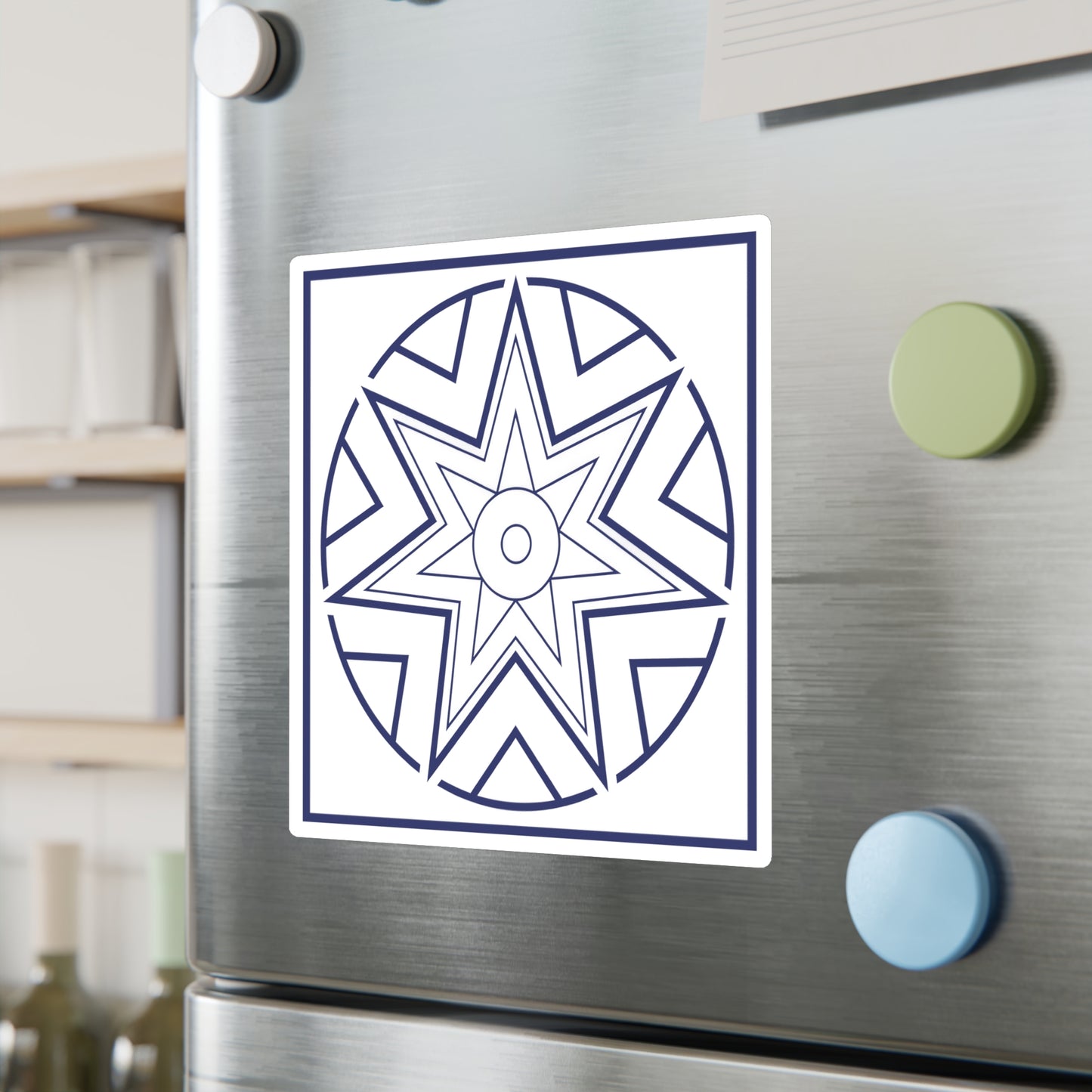 Streben (Striving) Symbol - Sticker/Decal (Blue/White)