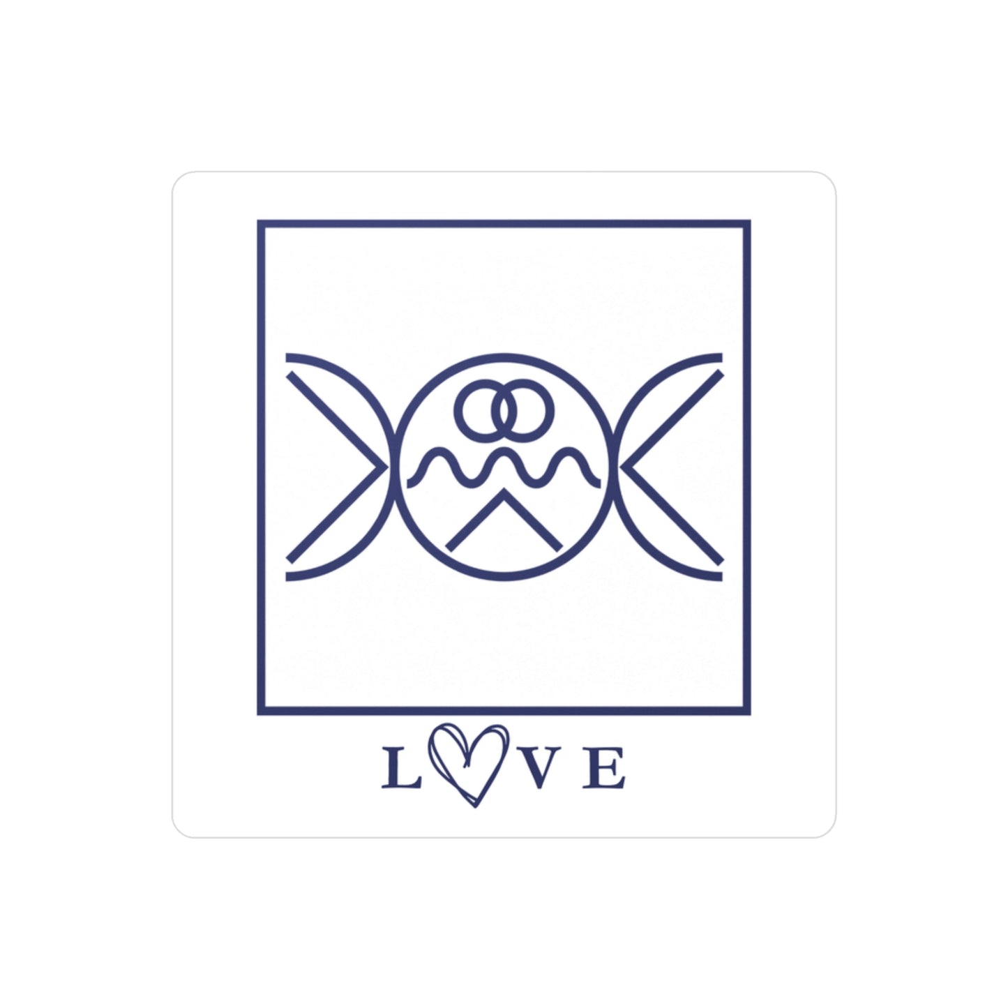 Love - Liebe Symbol Decal (Blue/White)