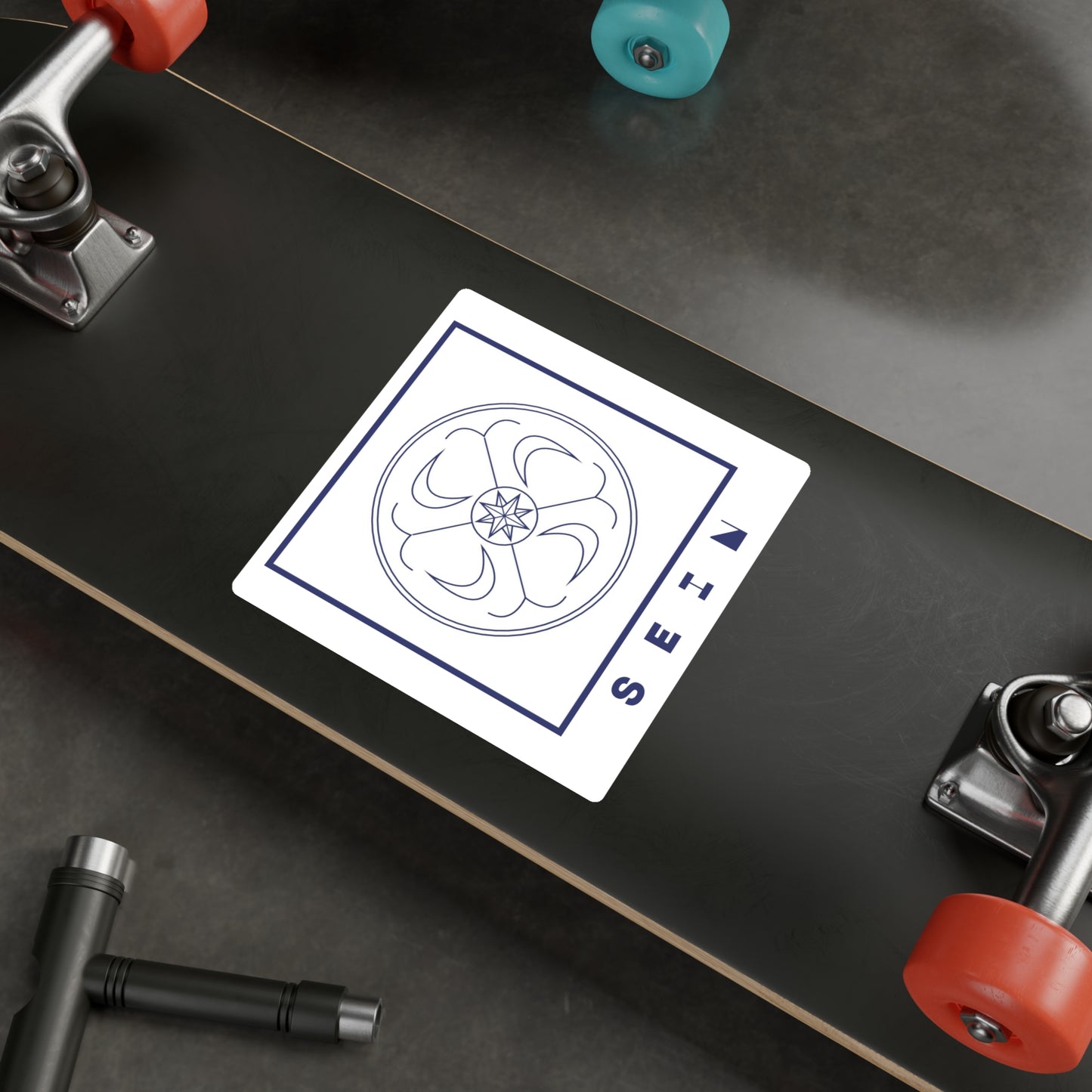 SEIN/BEING Symbol Sticker (Blue/White)