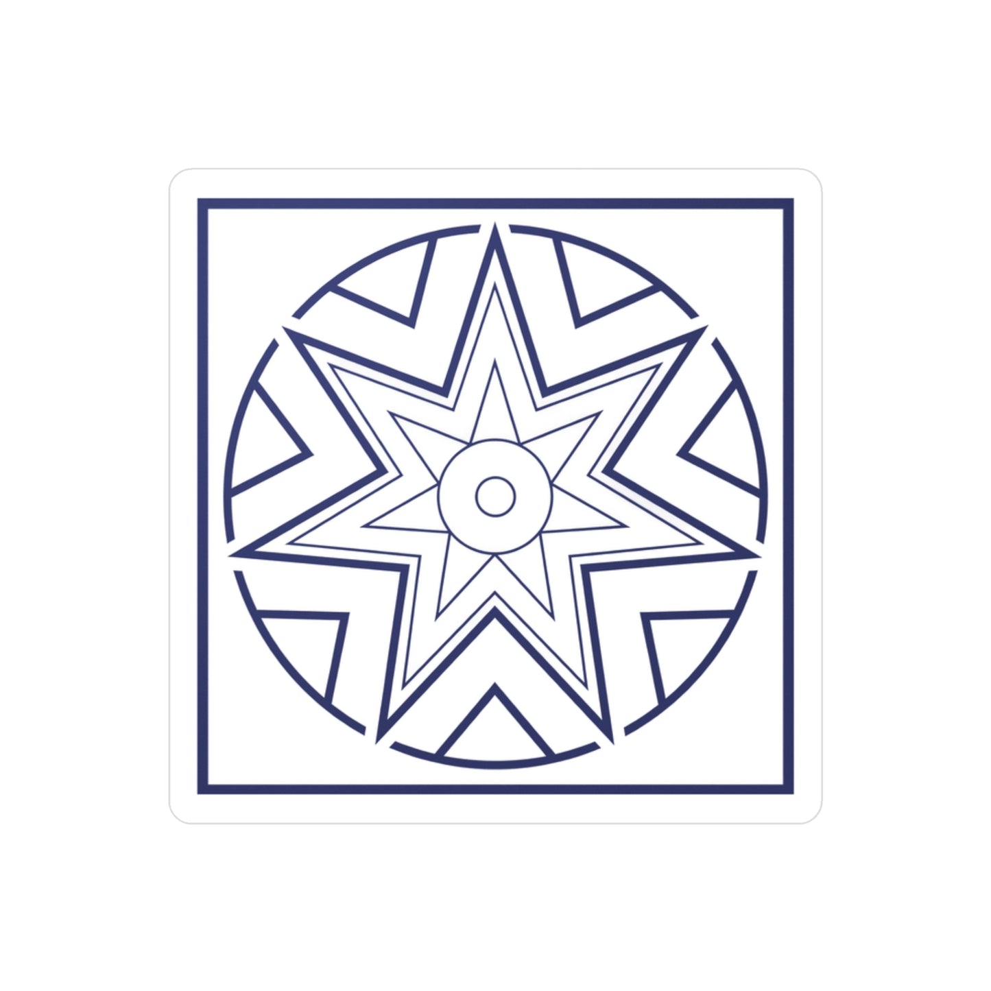 Streben (Striving) Symbol - Sticker/Decal (Blue/White)
