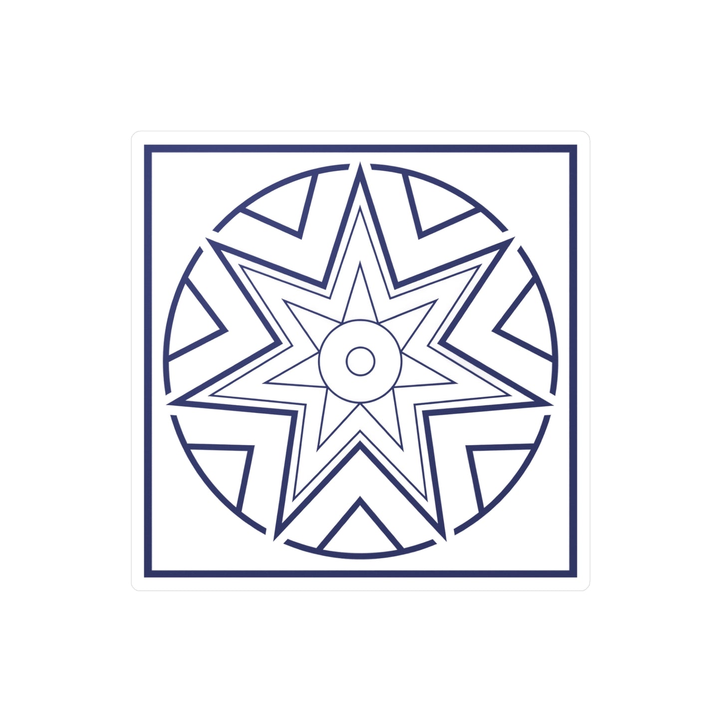 Streben (Striving) Symbol - Sticker/Decal (Blue/White)