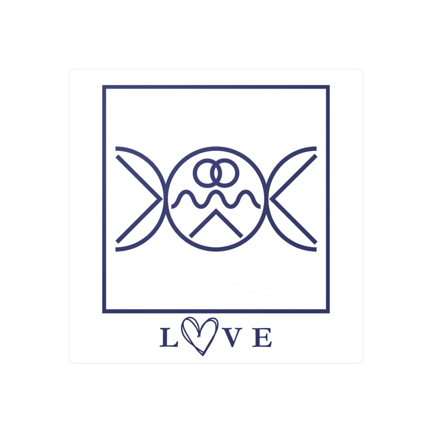 Love - Liebe Symbol Decal (Blue/White)