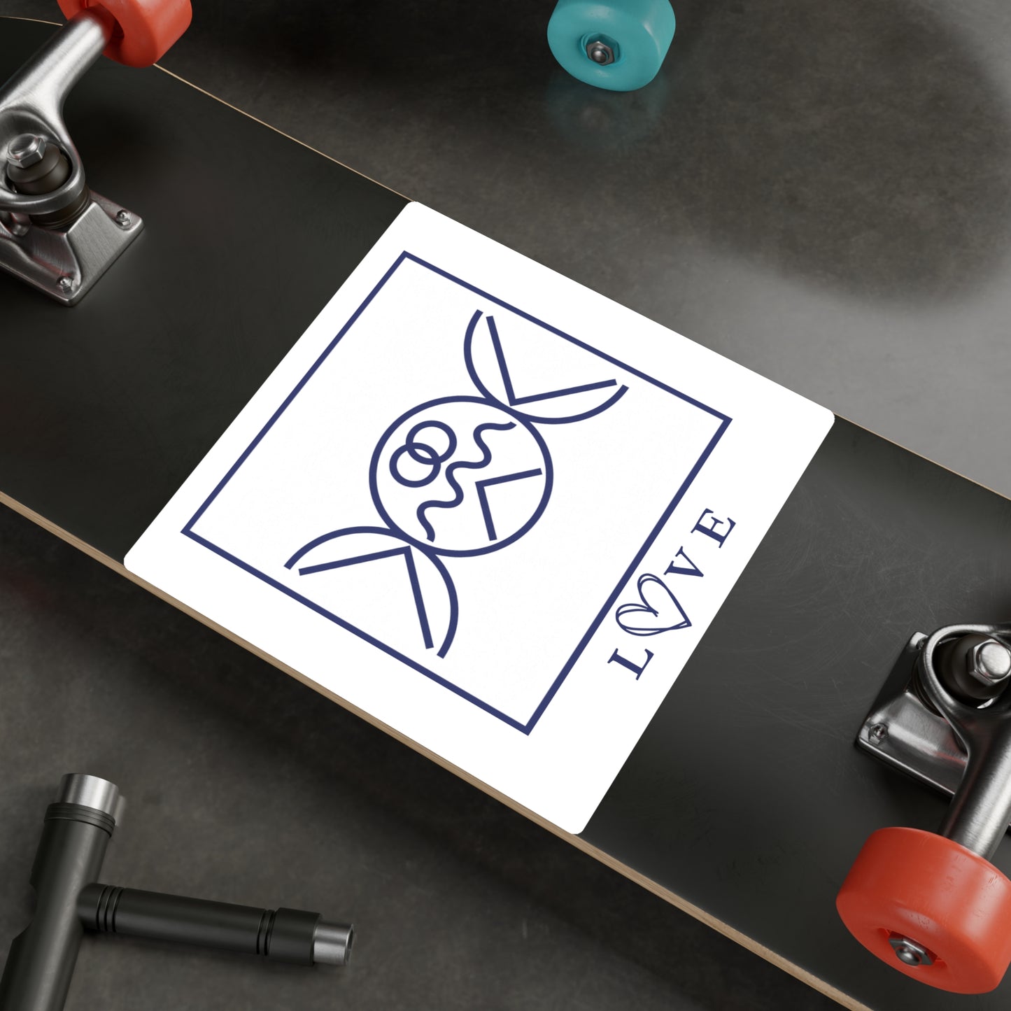 Love - Liebe Symbol Decal (Blue/White)