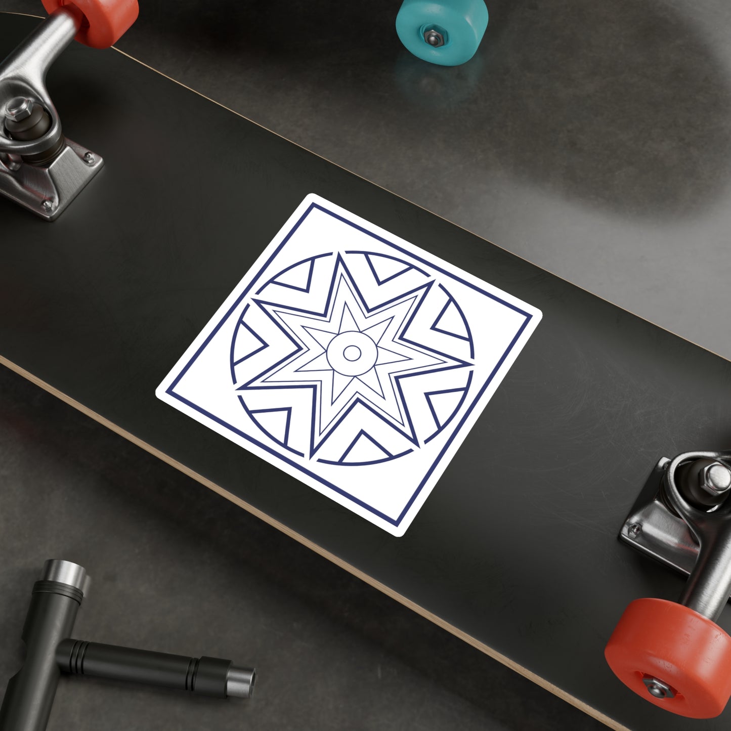Streben (Striving) Symbol - Sticker/Decal (Blue/White)