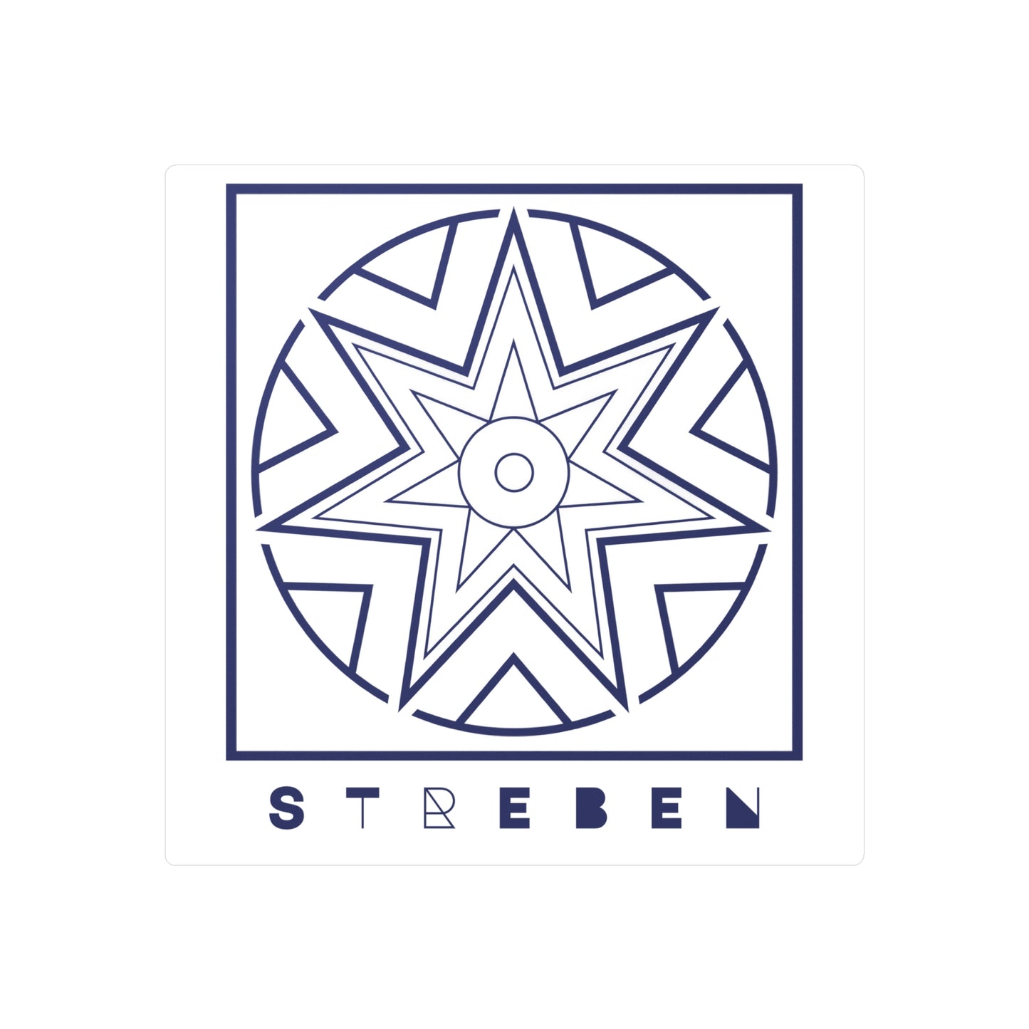 Streben/Striving Symbol Sticker (Blue/White)