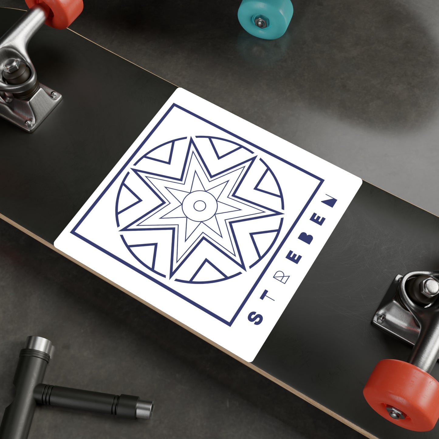Streben/Striving Symbol Sticker (Blue/White)