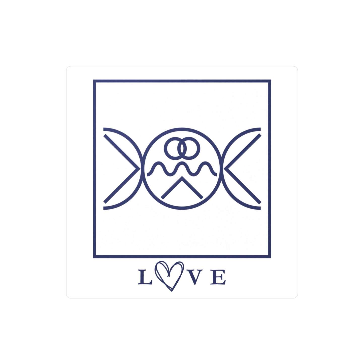 Love - Liebe Symbol Decal (Blue/White)