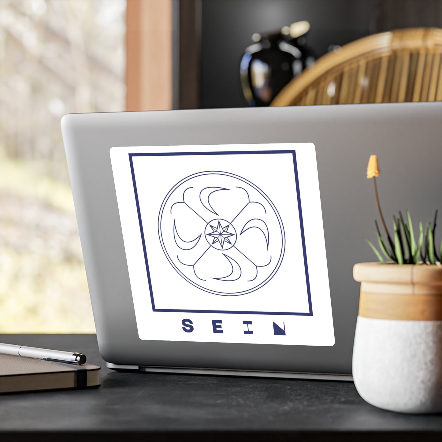 SEIN/BEING Symbol Sticker (Blue/White)