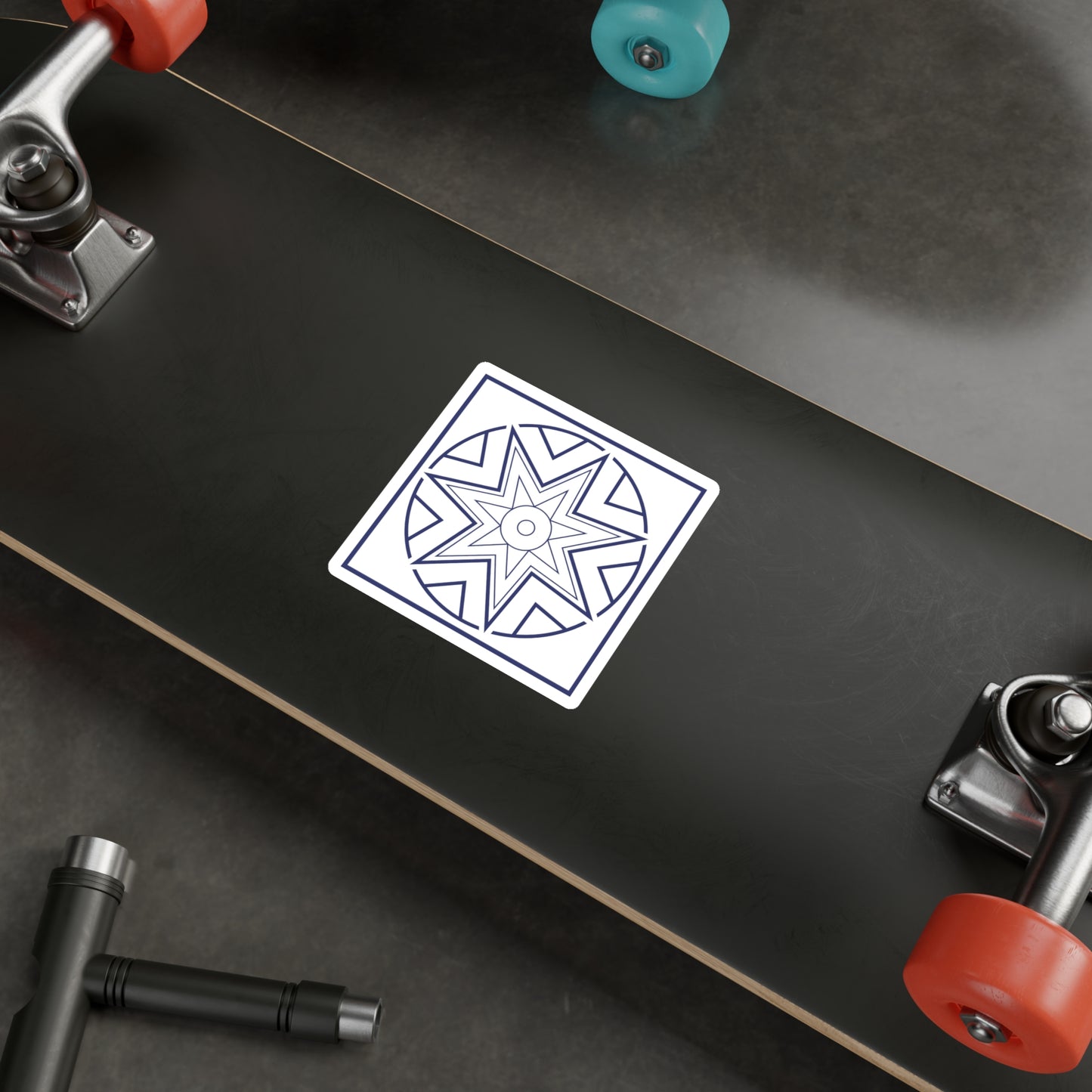 Streben (Striving) Symbol - Sticker/Decal (Blue/White)