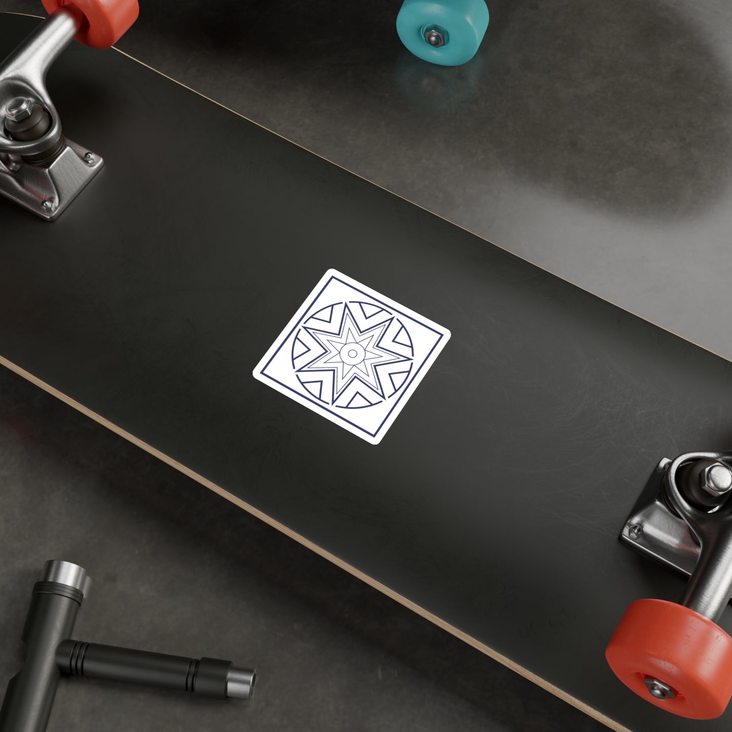 Streben (Striving) Symbol - Sticker/Decal (Blue/White)
