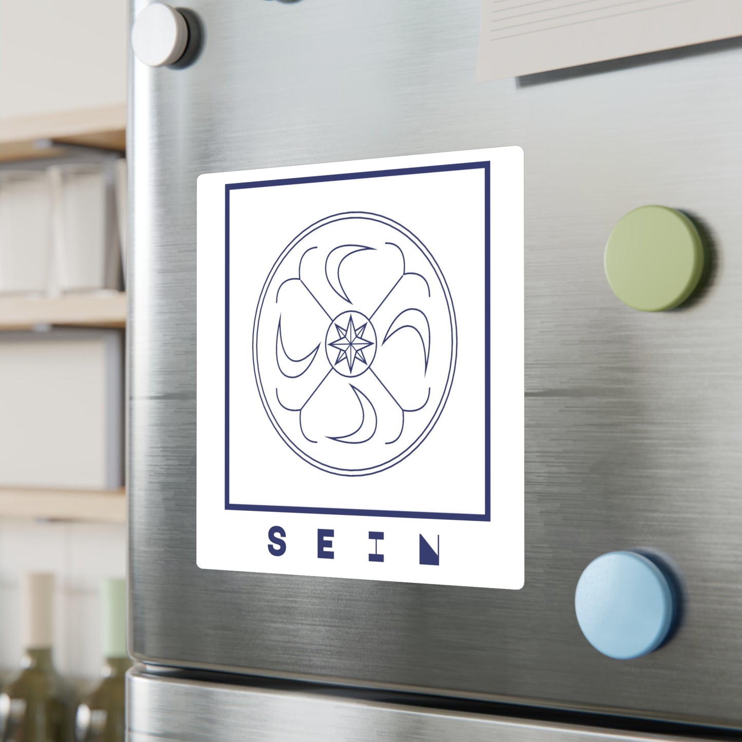 SEIN/BEING Symbol Sticker (Blue/White)