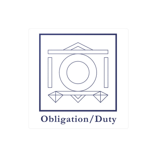 Obligation/Duty - Pflicht Symbol Sticker/Decal (Blue/White)